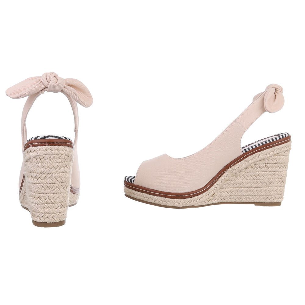 Ital-Design Stylische Wedges mit Komfort und Stil Peeptoepumps (89322683) Keilabsatz/Wedge Keilsandaletten in Beige