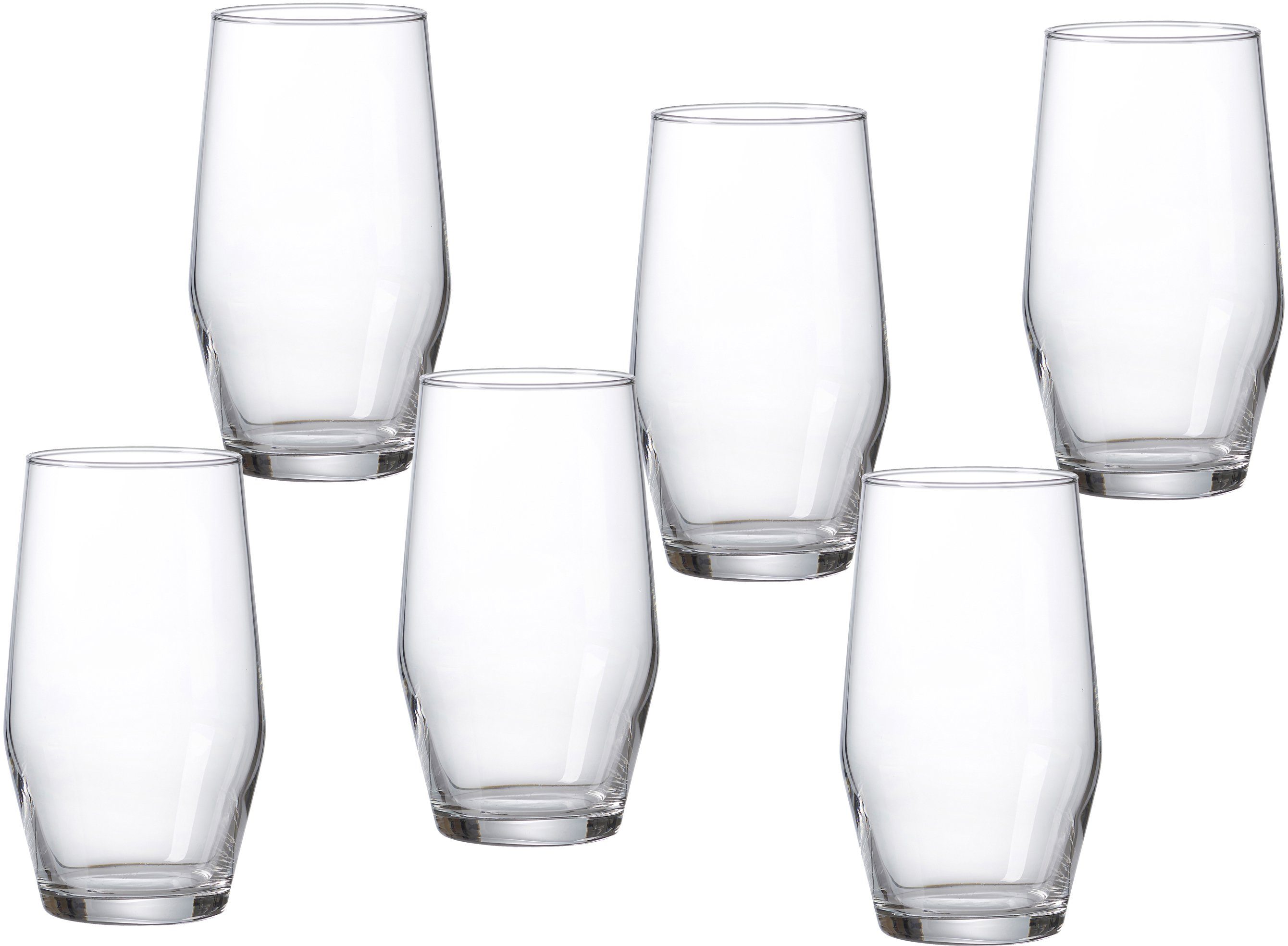 Ritzenhoff & Breker Longdrinkglas Salsa, 6-tlg., Glas, robust und kristallklar, 6-teilig