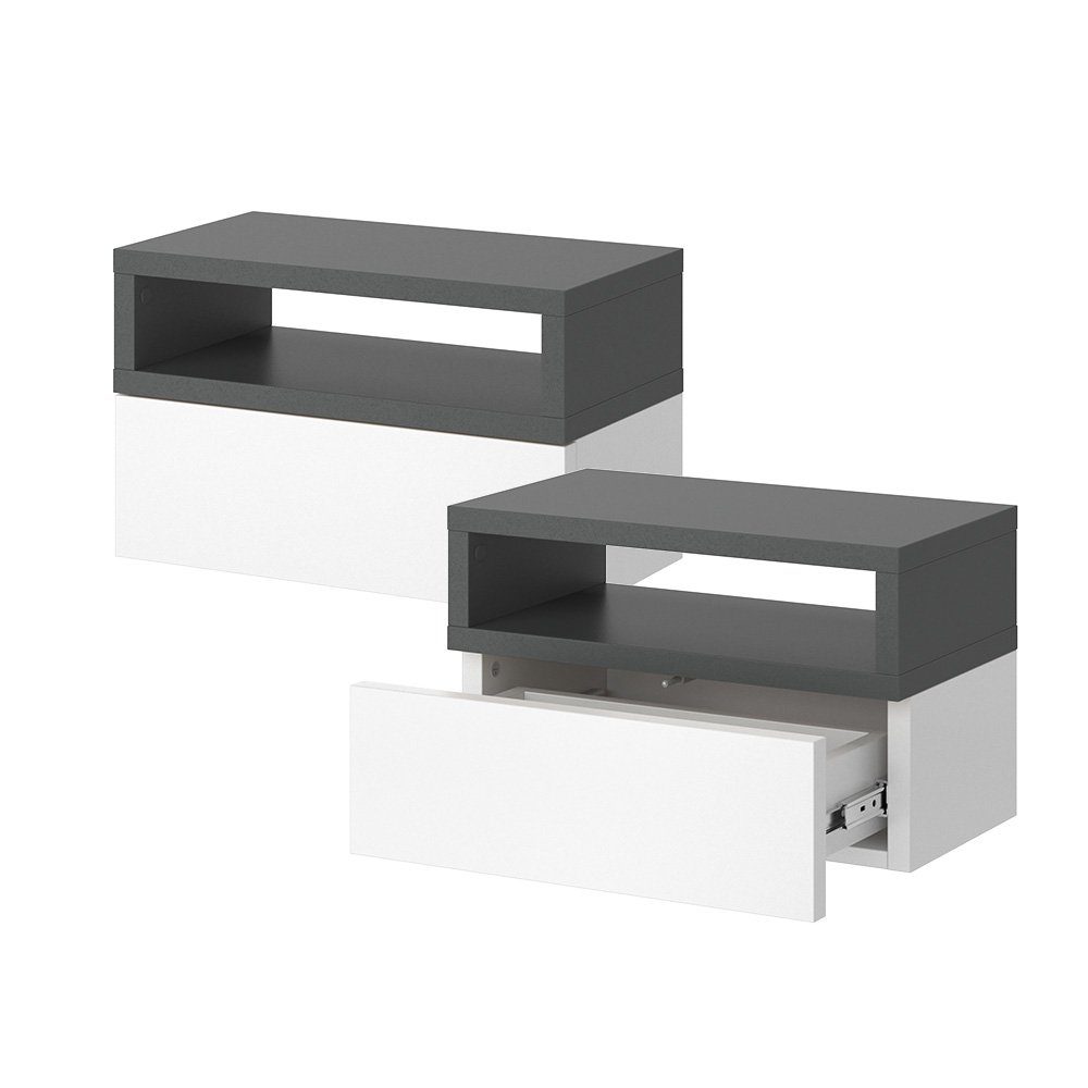 Vicco Nachtschrank Urbano, Anthrazit/Weiß, 45 x günstig online kaufen