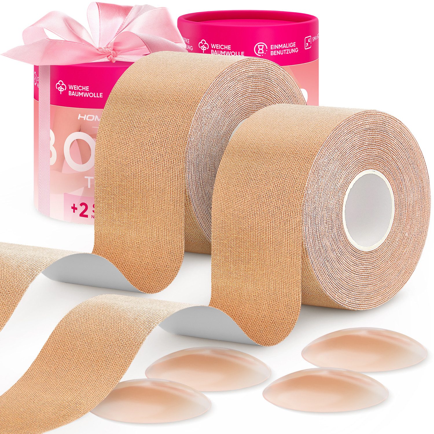 Hommler Set: Klebe-BH Tape Brust Klebeband und Nippelpads (2-tlg) günstig online kaufen