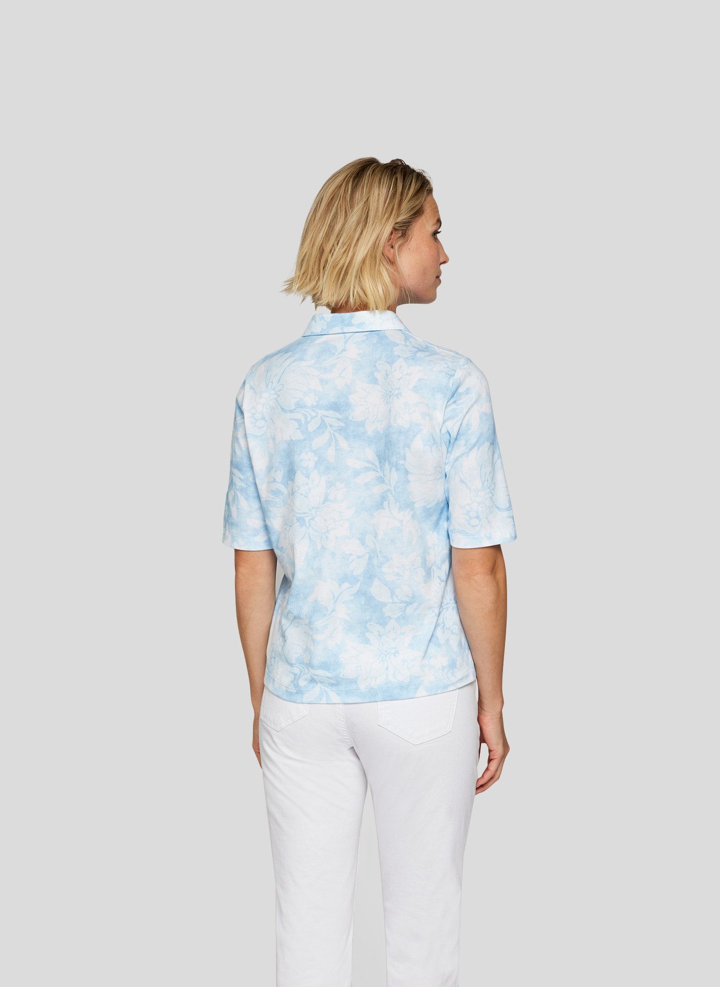 Rabe Poloshirt mit floralem Muster günstig online kaufen