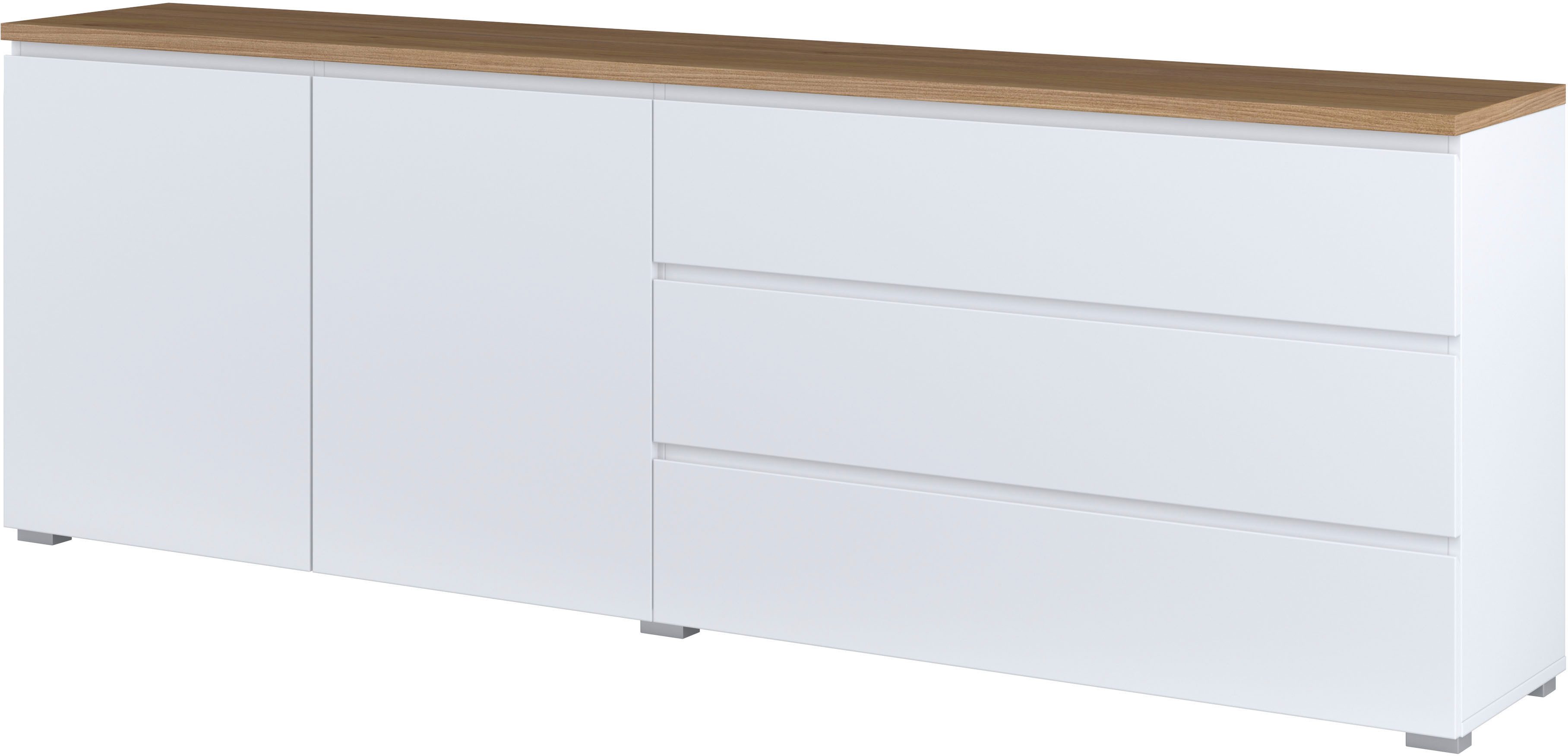 OTTO home Sideboard Modo, Breite 200 cm, moderne grifflose Kommode 2Türen/3 günstig online kaufen
