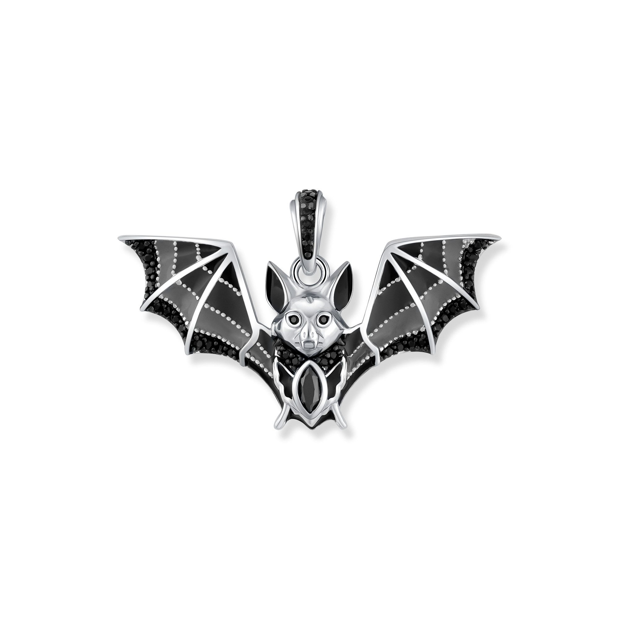Seinerzeit FLORA & FAUNA Kettenanhänger Betty Fledermaus Anhänger (1-tlg), Material: 925 Sterling Silber, rhodiniert, geschwärzt
