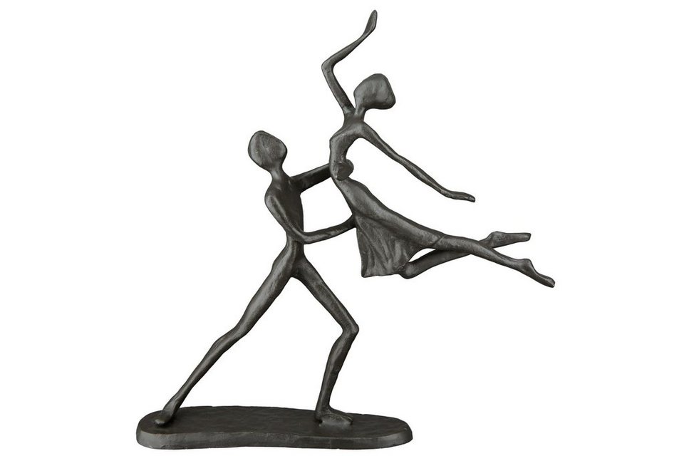 Casablanca by Gilde Dekofigur Design Skulptur Tanzpaar, braun (1 St),  Dekoobjekt, aus Metall, Höhe 17,5 cm, Wohnzimmer, Maße: H.17,5cm x B.20cm x