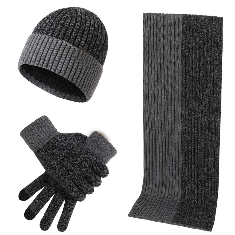 Blusmart Mütze & Schal Farbblock-Strickschal, Mütze, Handschuhe (Unisex win günstig online kaufen