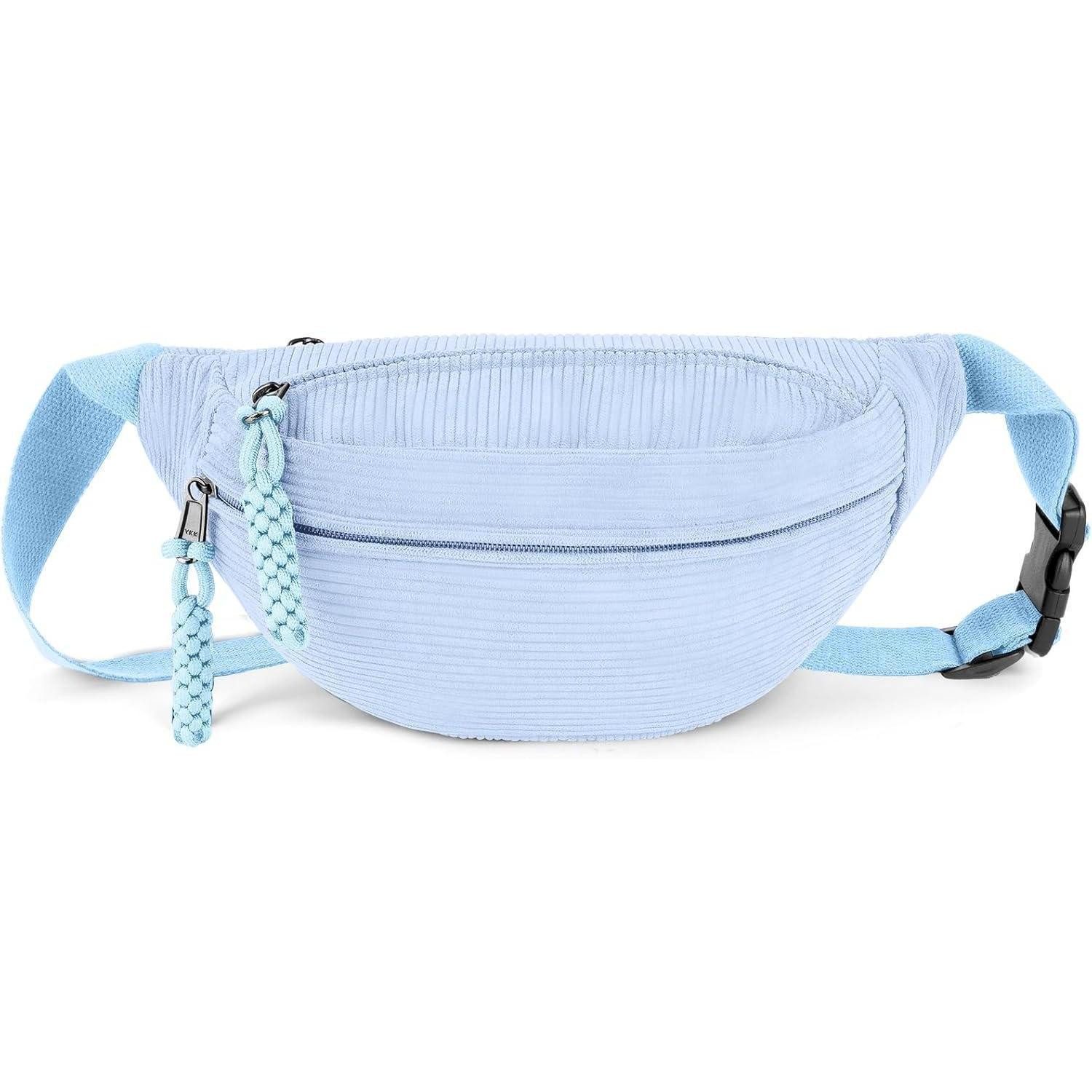 Bauchtasche Umhängetasche Damen Cord Bauchtasche Gürteltasche Crossbody #5 Blau-a