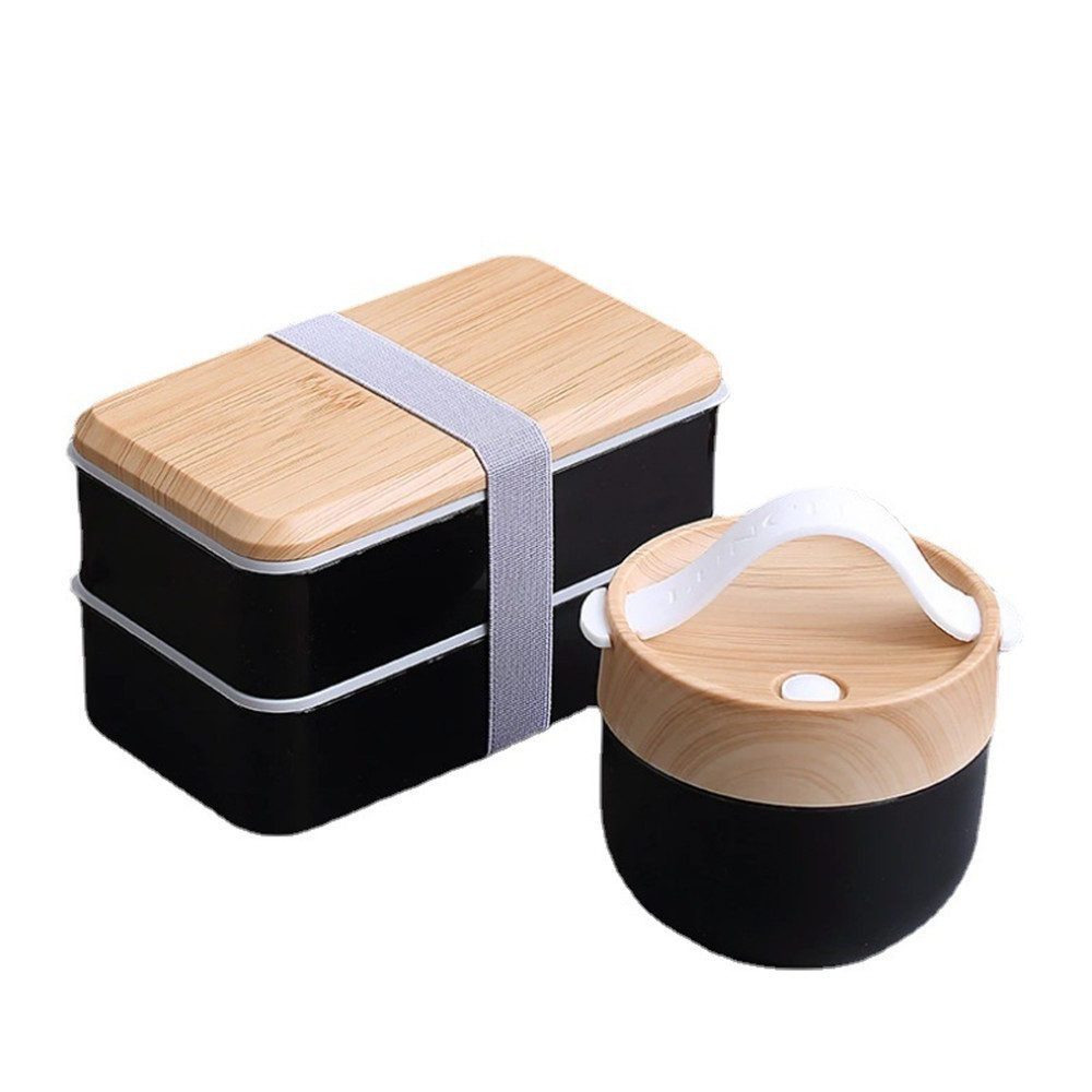 AURIVION Lunchbox Lunchbox Lunch Bento Box,1200ml Brotdose Kinder mit Fächern, Lebensmittelechtes Material, (Set, 2-tlg., Essensbox Frühstücksbox), Lunchbox mit Besteck,Vesperbox,Brotzeitbox Brotbox