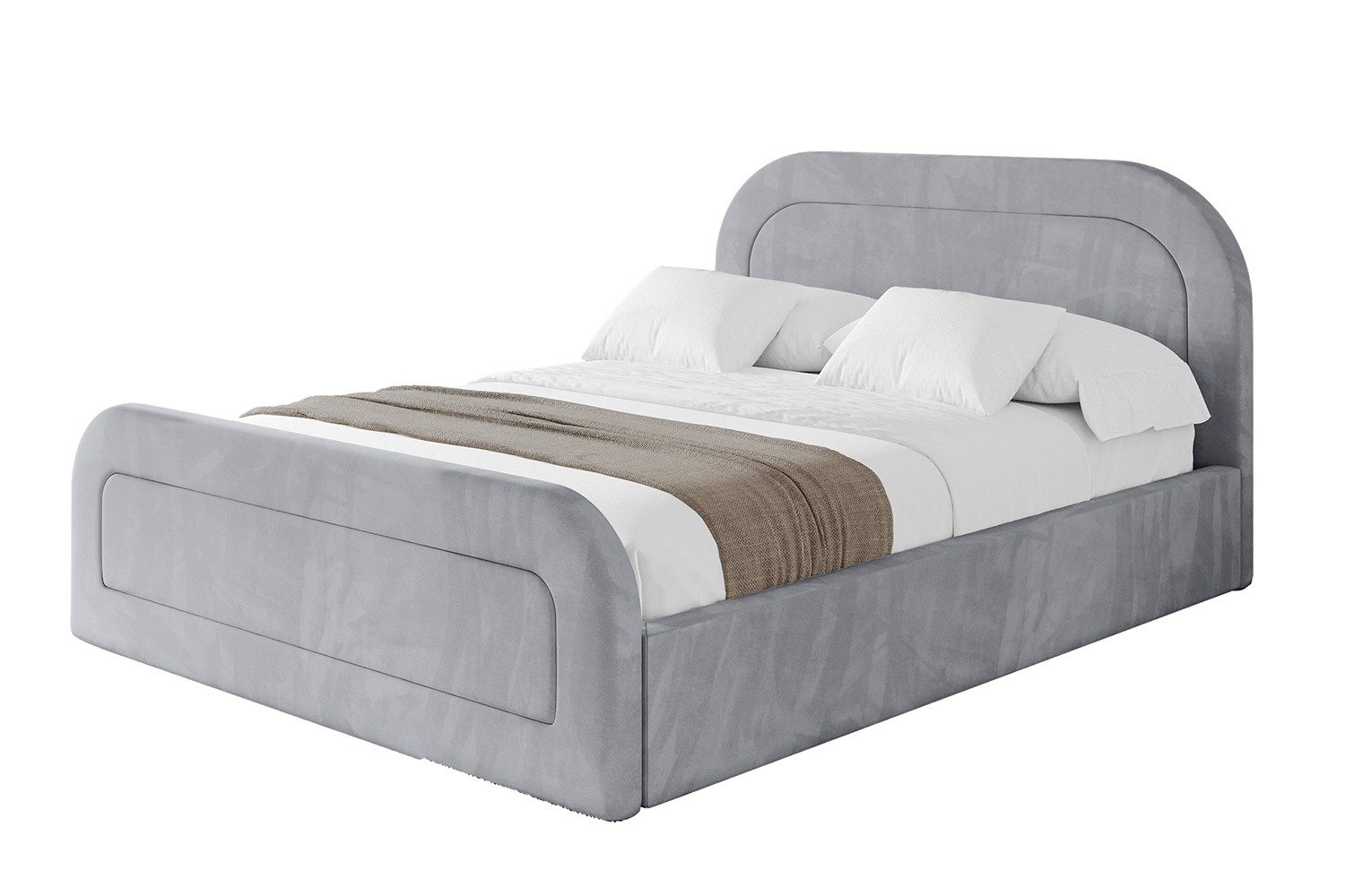 ALTDECOR Polsterbett LERAY-Z (Polsterbett mit Bettkasten und Lattenrost, Boxbett ohne Matratze), Doppelbett mit Stauraum, Bett mit Kopfteil