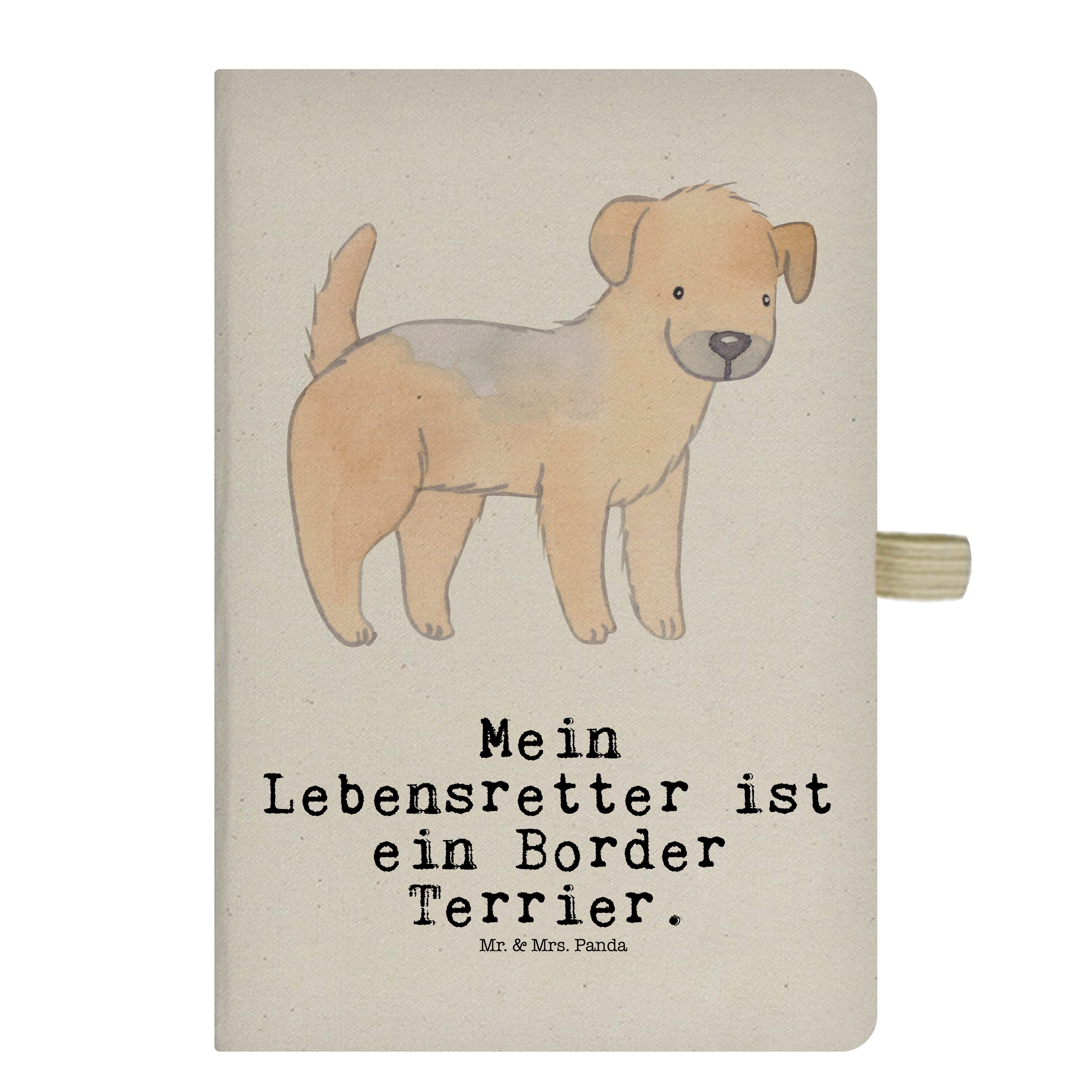 Mr. & Mrs. Panda Notizbuch Border Terrier Lebensretter - Transparent - Geschenk, Rassehund, Sche Mr. & Mrs. Panda