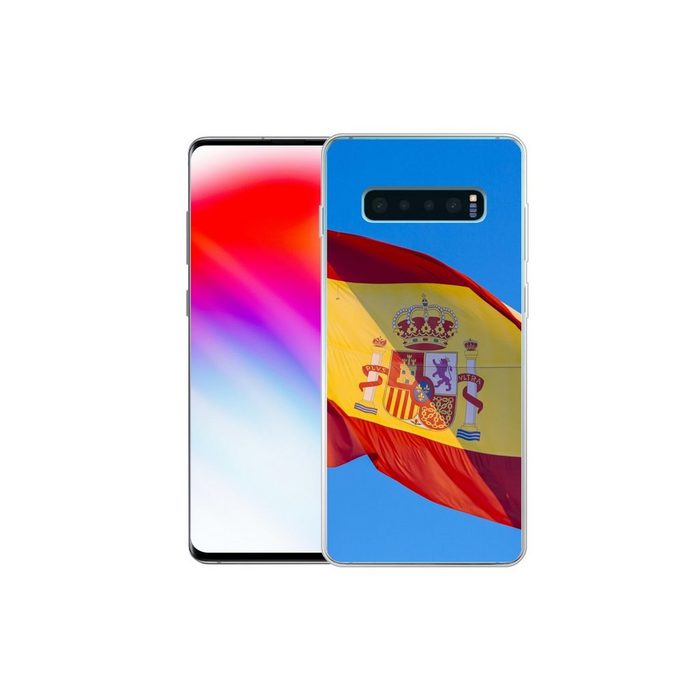 MuchoWow Handyhülle Die Nationalflagge von Spanien Phone Case Handyhülle Samsung Galaxy S10+ Silikon Schutzhülle FN11439