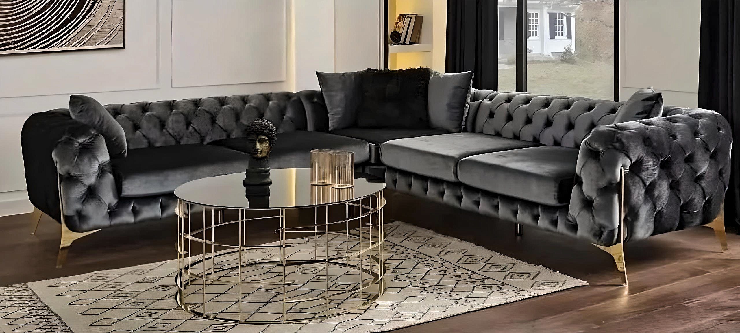 JulietHome Chesterfield-Sofa Black Diamond, L-Form, Made günstig online kaufen