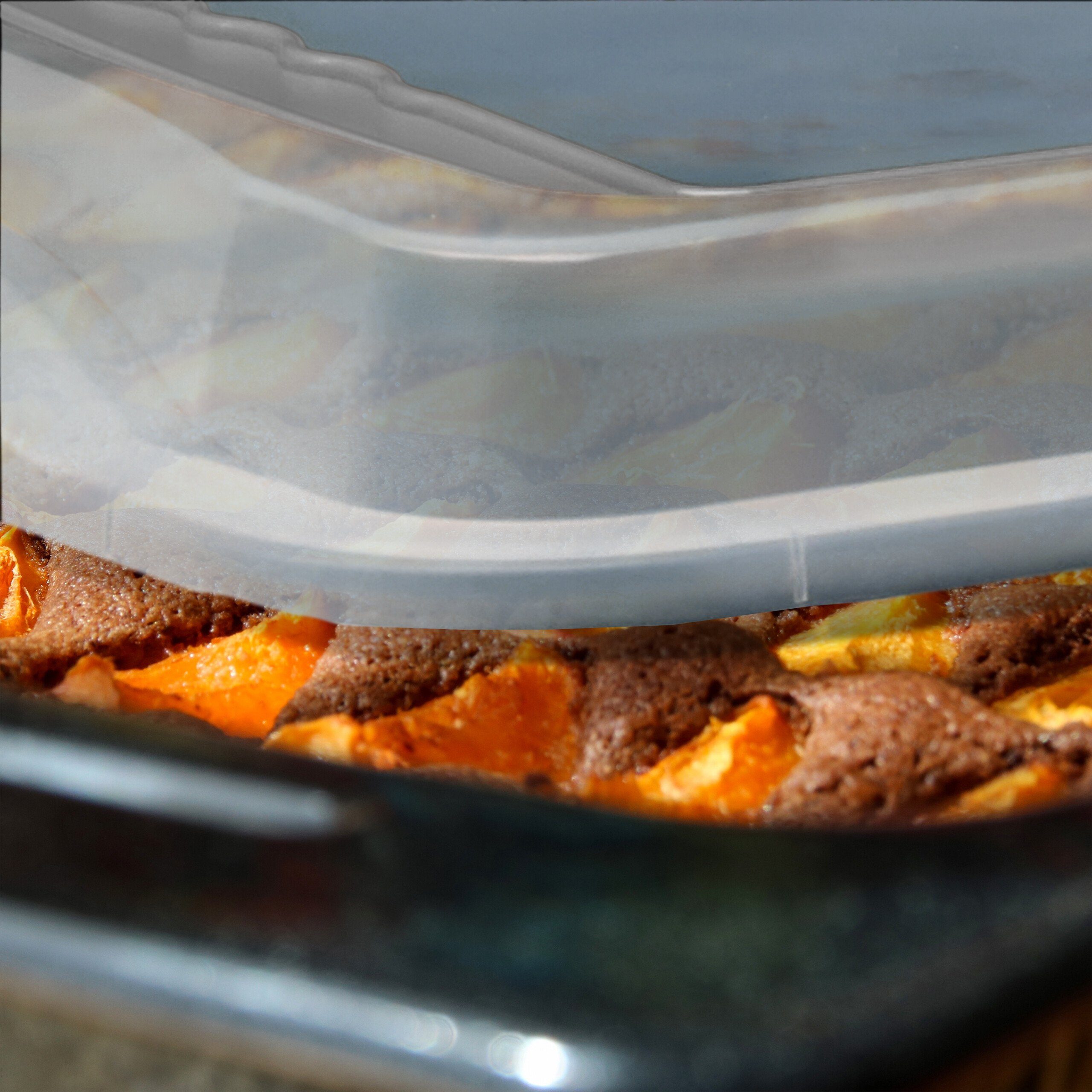 relaxdays Backblech mit Deckel, Kunststoff, grau