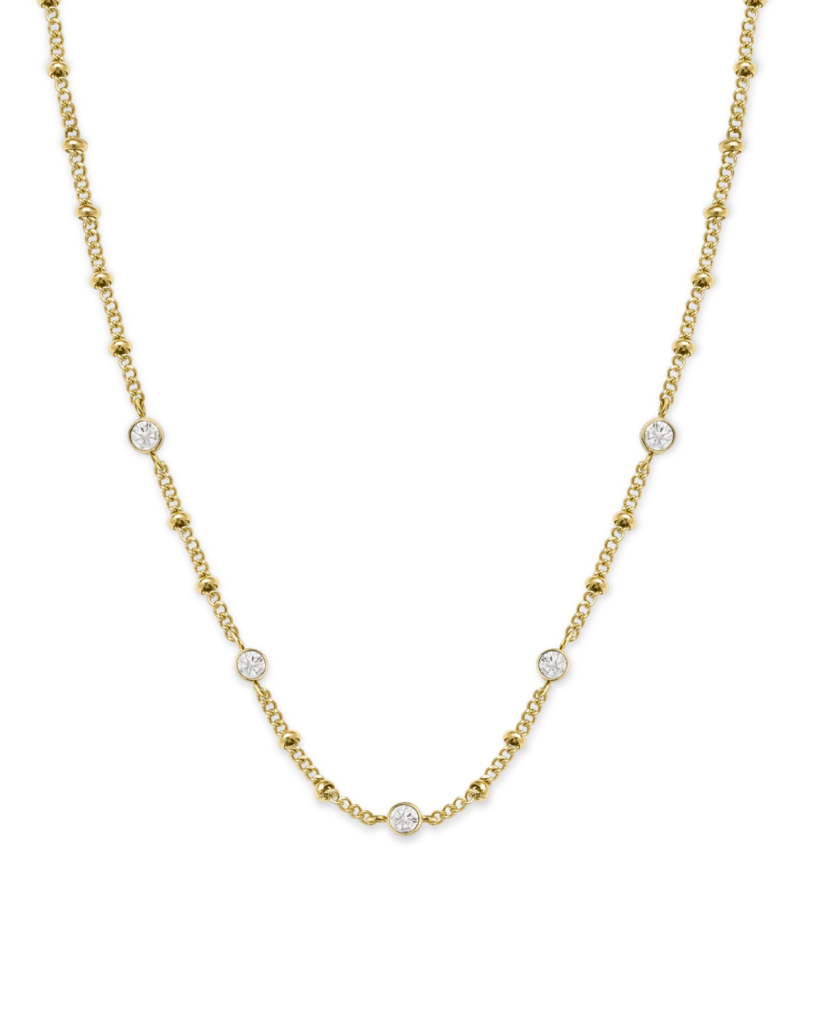 ROSEFIELD Edelstahlkette ROSEFIELD Multi Crystal Necklace Multi-Kristall-Halskette Goldfarben
