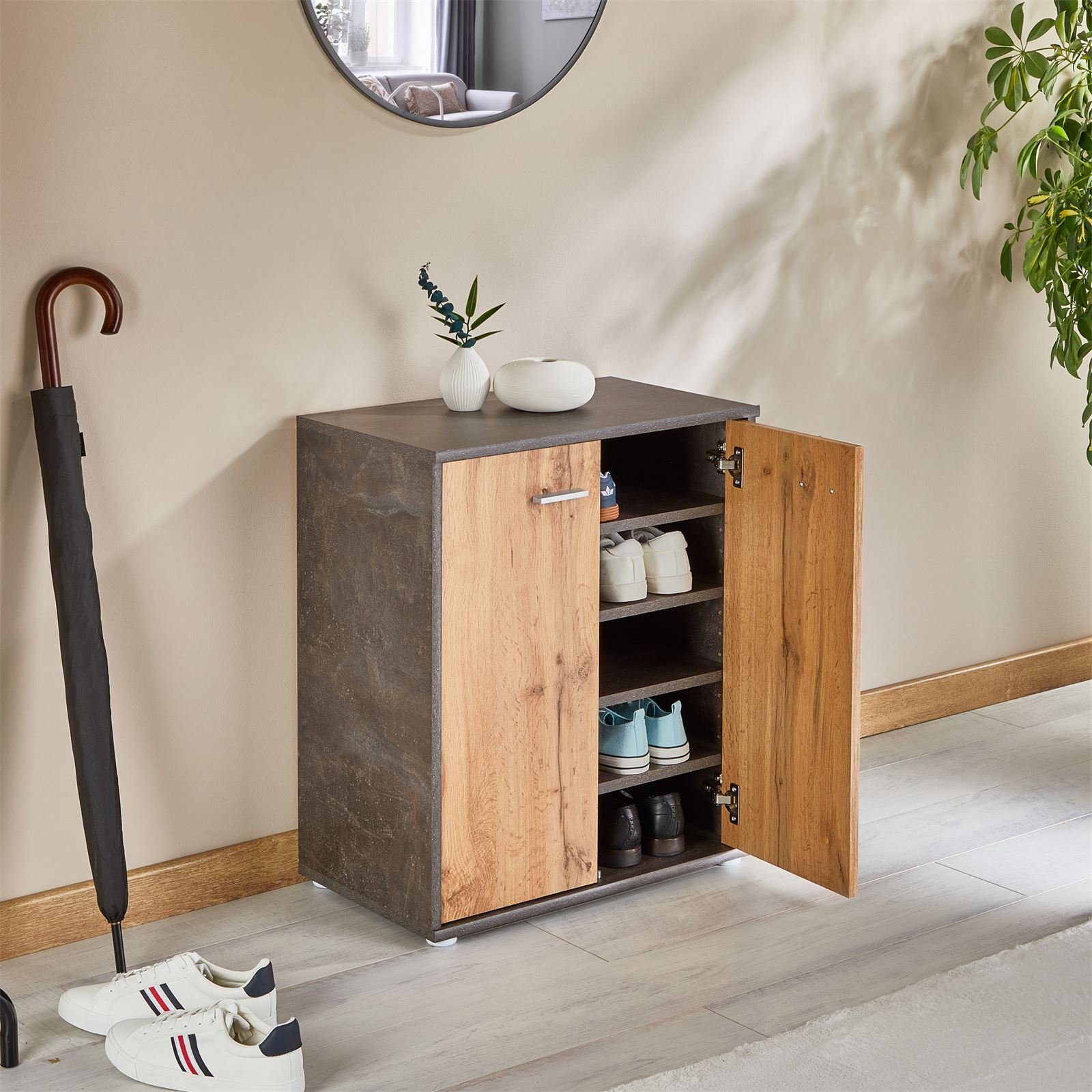 CARO-Möbel Schuhschrank LENNIS Schuhschrank Schuhkommode Aufbewahrung Flurk günstig online kaufen