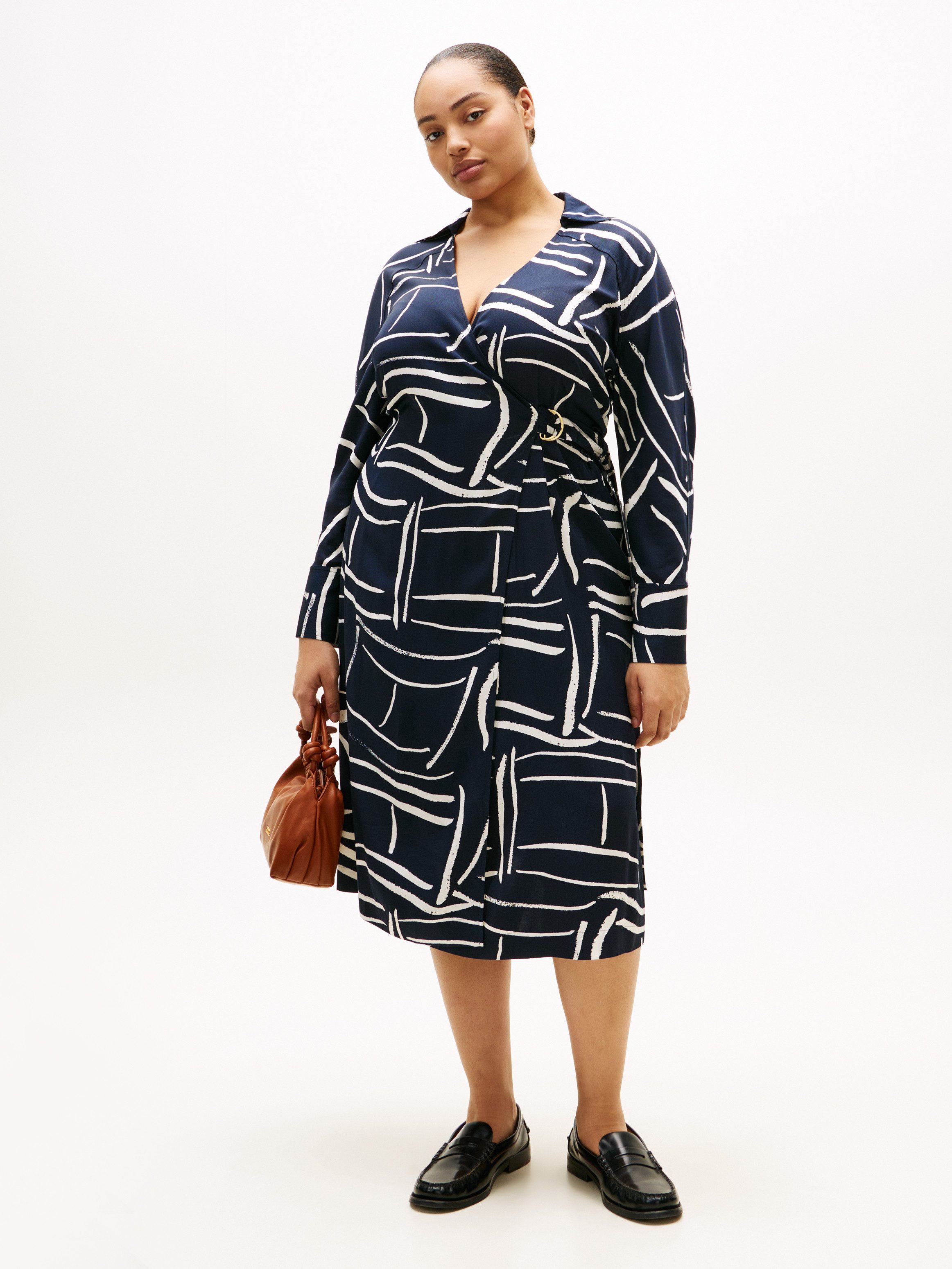 Tommy Hilfiger Curve Shirtkleid CRV VIS TWILL MIDI SHIRT DRS LS in großen G günstig online kaufen