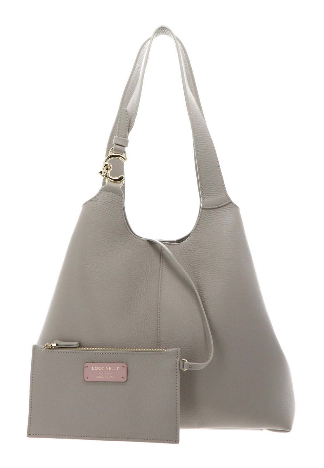 COCCINELLE Schultertasche Shopper (Set, 2-tlg), aus echtem Rindsleder