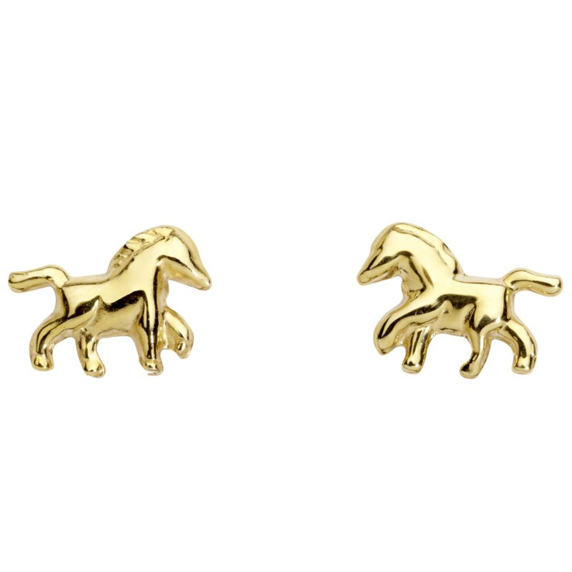 Miamar Paar Ohrstecker KI36, Miamar KI36 Kinder Ohrstecker Pferd 14 Karat (585) Gelbgold