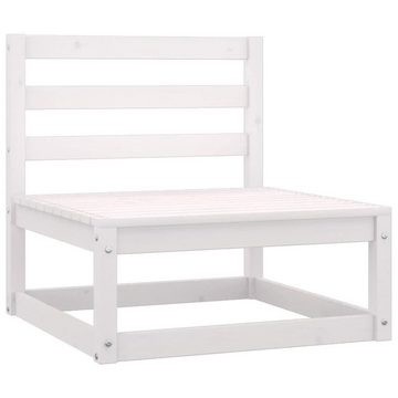 vidaXL Loungesofa Outdoor-Sofa 4-Sitzer Weiß Massivholz Kiefer, 1 Teile