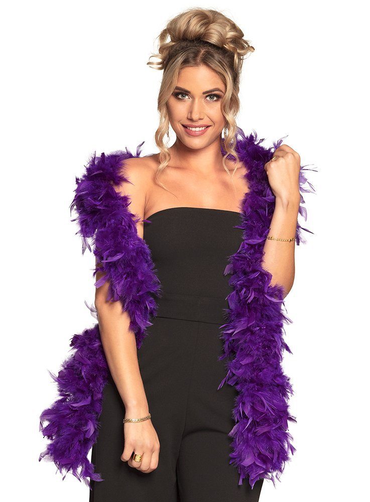 Kostüm Federboa 80g violett Kostüm Zubehör Karneval Fasch