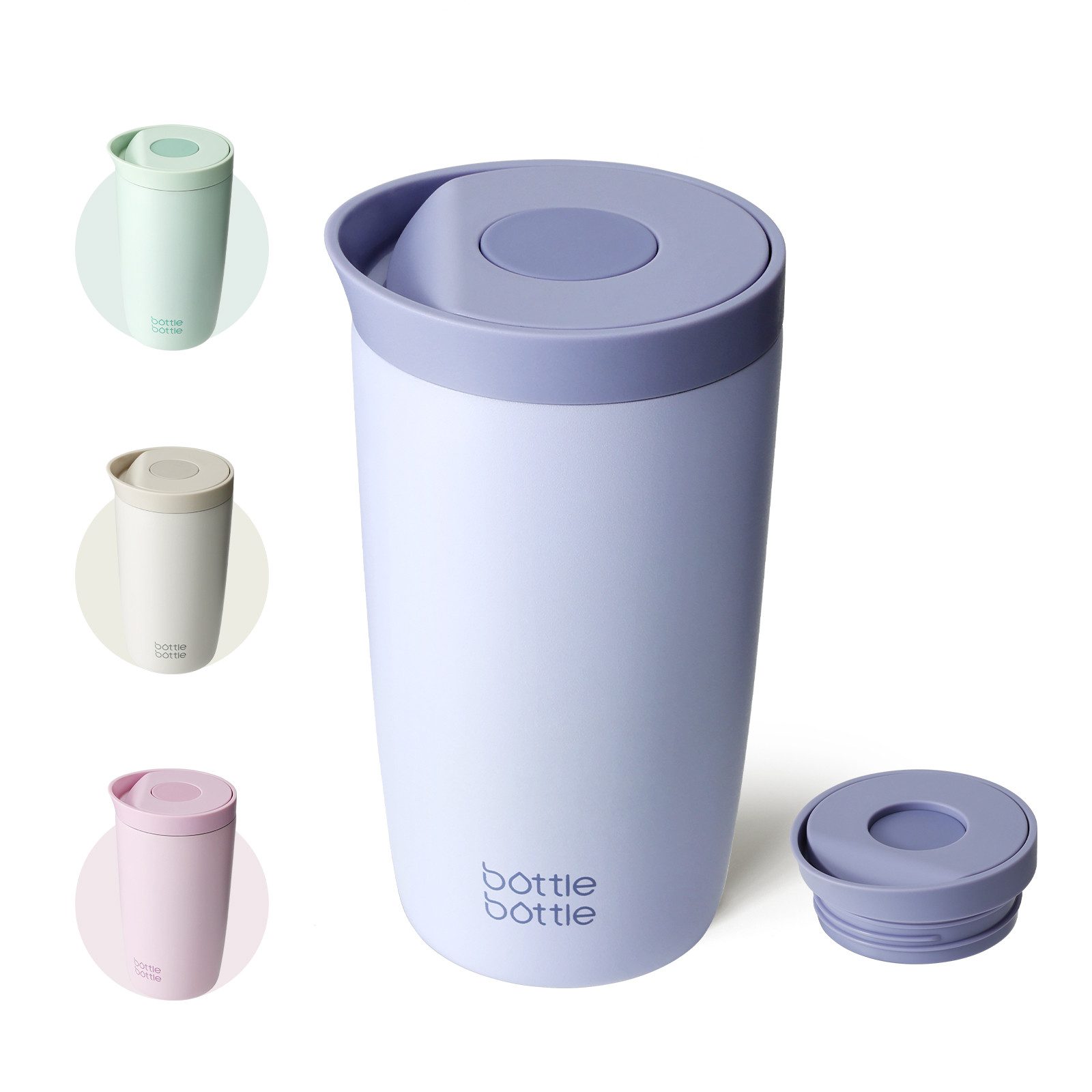BOTTLE BOTTLE Thermobecher 350ml für Kaffee oder Tee, auslaufsicher, Easy Quick-Press-Verschluss, 1-tlg., Edelstahl, Isolierbecher Travel Mug Classic Grande