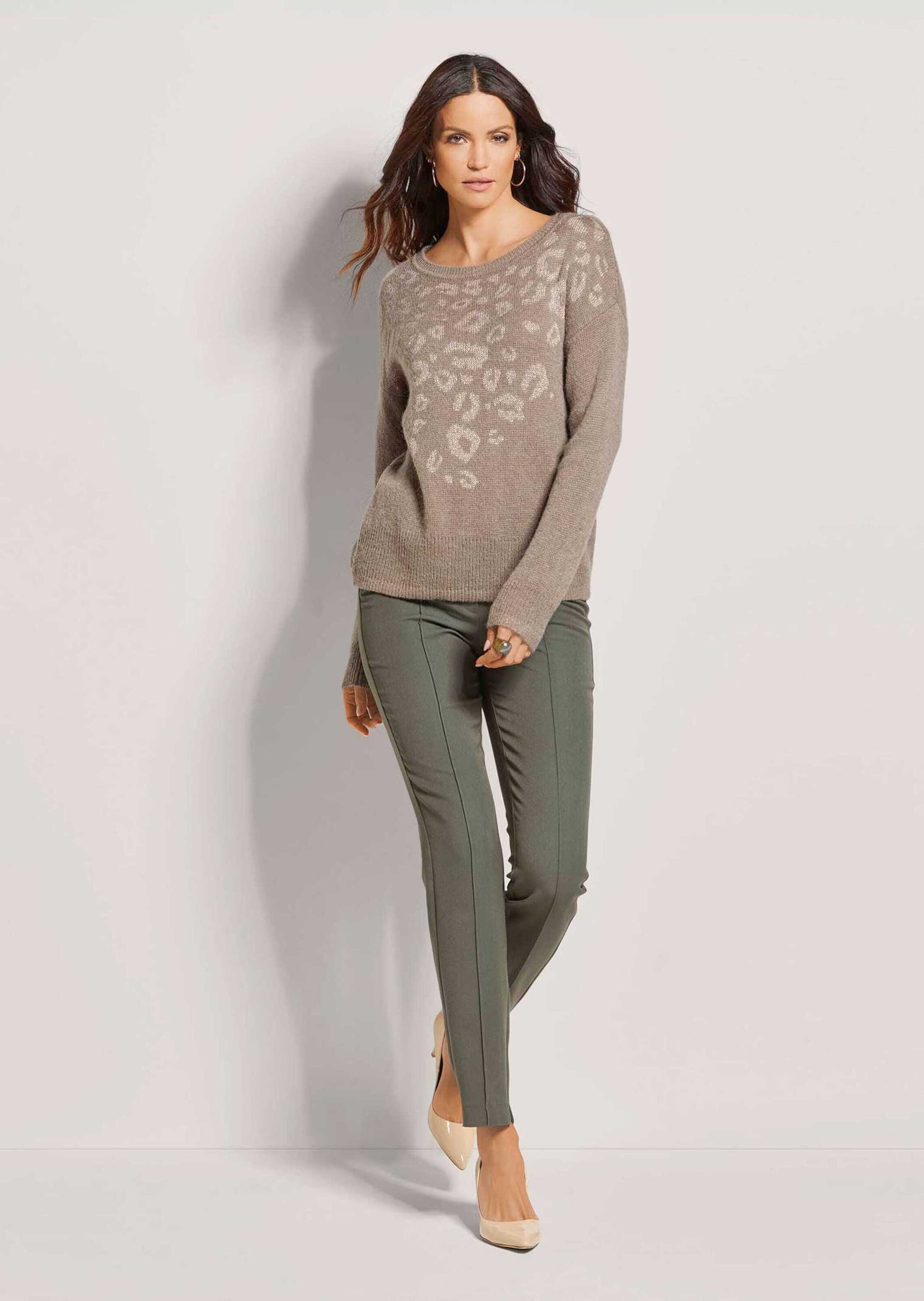 MADELEINE Strickpullover Kurzer Intarsien-Pullover mit Glanz-Effekt günstig online kaufen