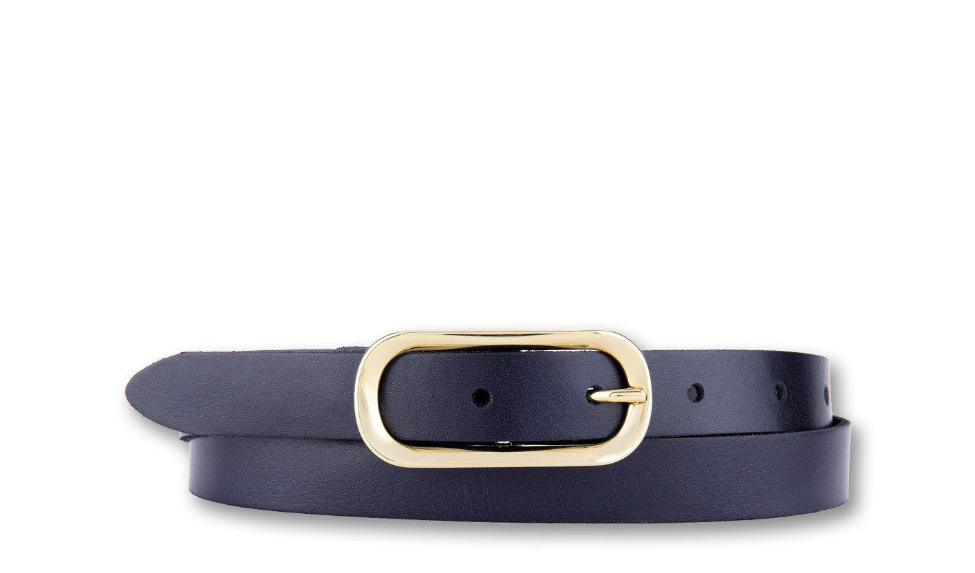 BERND GÖTZ Ledergürtel Ledergürtel mit ovaler Goldschließe im schmalen Stil günstig online kaufen
