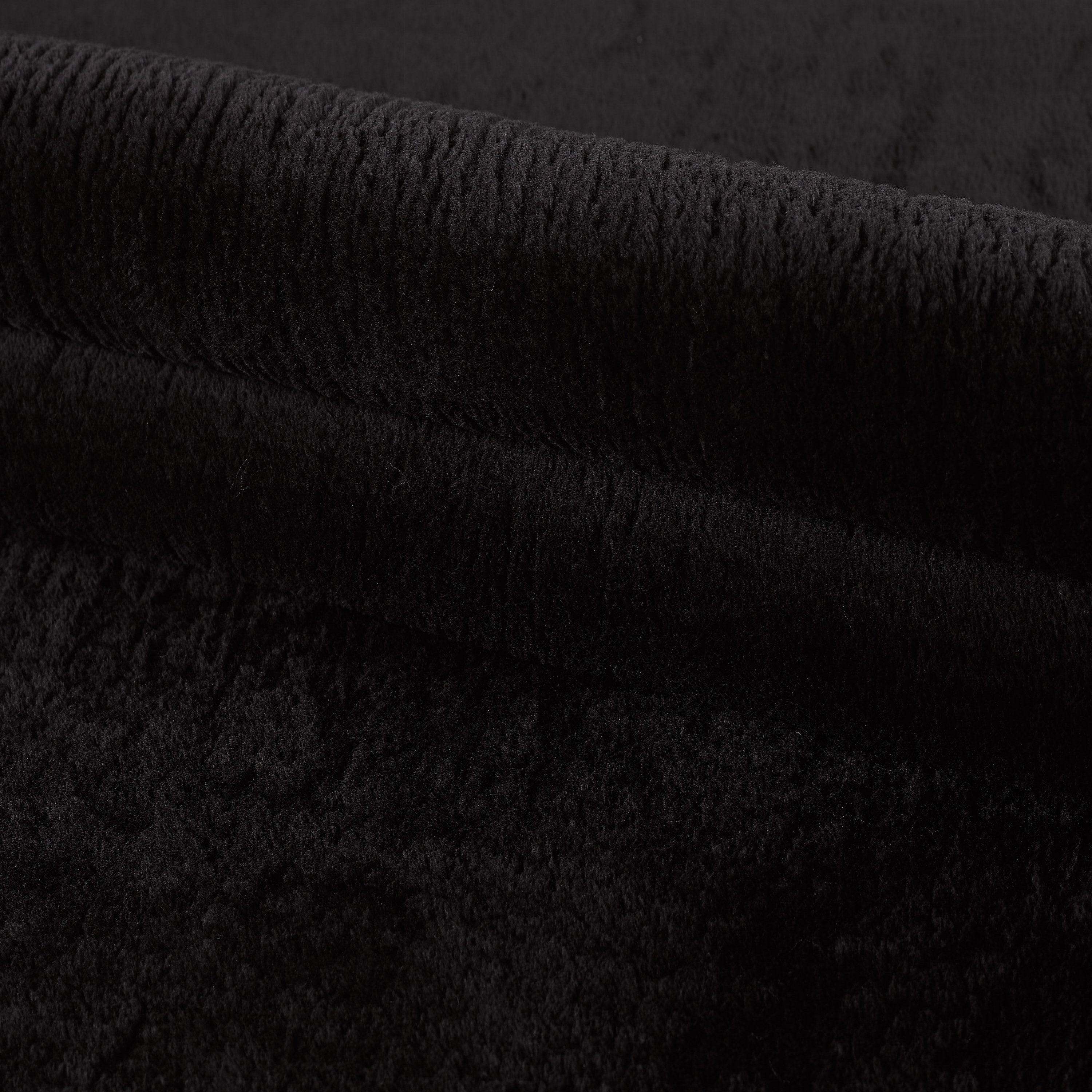 Unicolor HomebyHome, Höhe: Farben Größen Schwarz mm, Einfarbig, Shaggy Einfarbig Rund Teppich Teppich Rund, 25 - Plüsch Versch. Wohnzimmer
