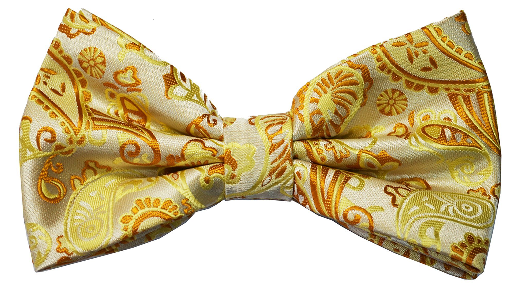 Paul Malone Fliege Herren Schleife modern elegant paisley gold Fliege-V16 (mit Karton), creme gold