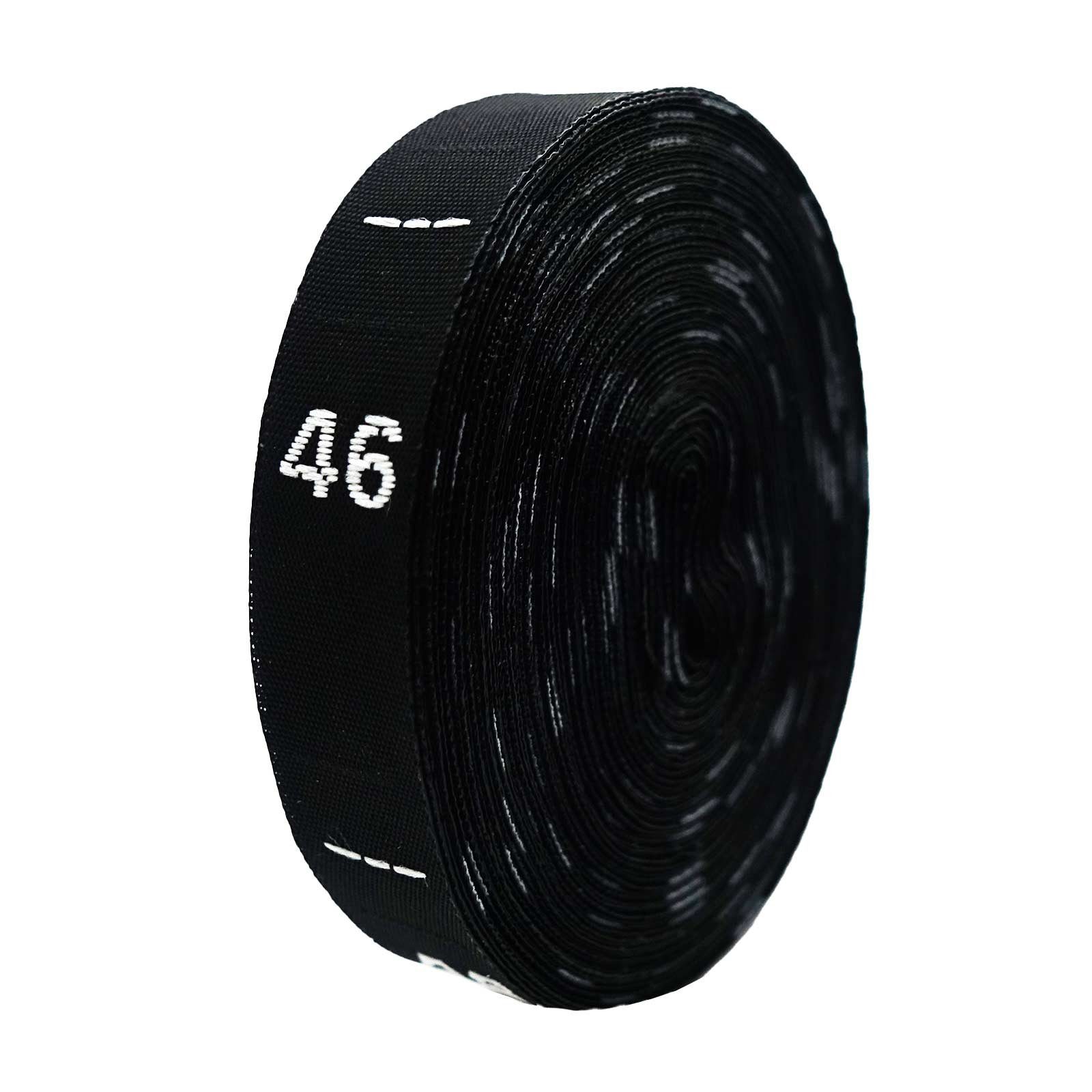 maDDma Aufnäher 300 Größen-Etiketten Labels 40 x 10 mm Variantenwahl, 100 % Polyester, schwarz