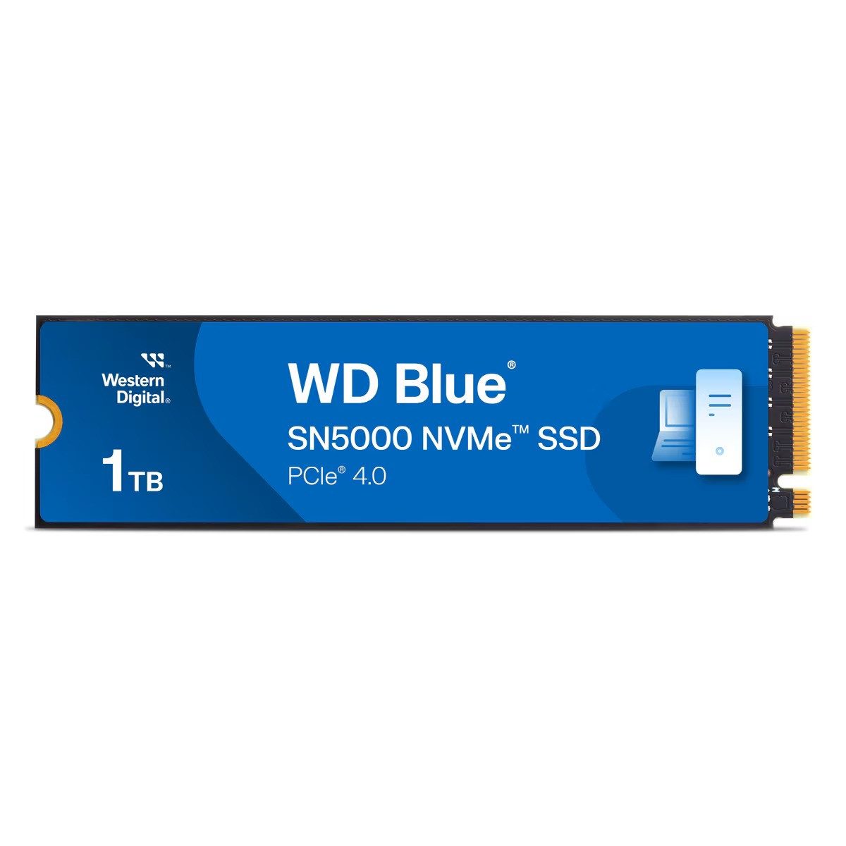 Western Digital WD Blue SN5000 1TB SSD M.2 2280 NVMe 1000GB interne SSD (1 TB) M.2" 5150 MB/S Lesegeschwindigkeit, 4900 MB/S Schreibgeschwindigkeit, PCIe Gen4 x4, NVMe, Western Digital nCache 4.0, 3D TLC NAND