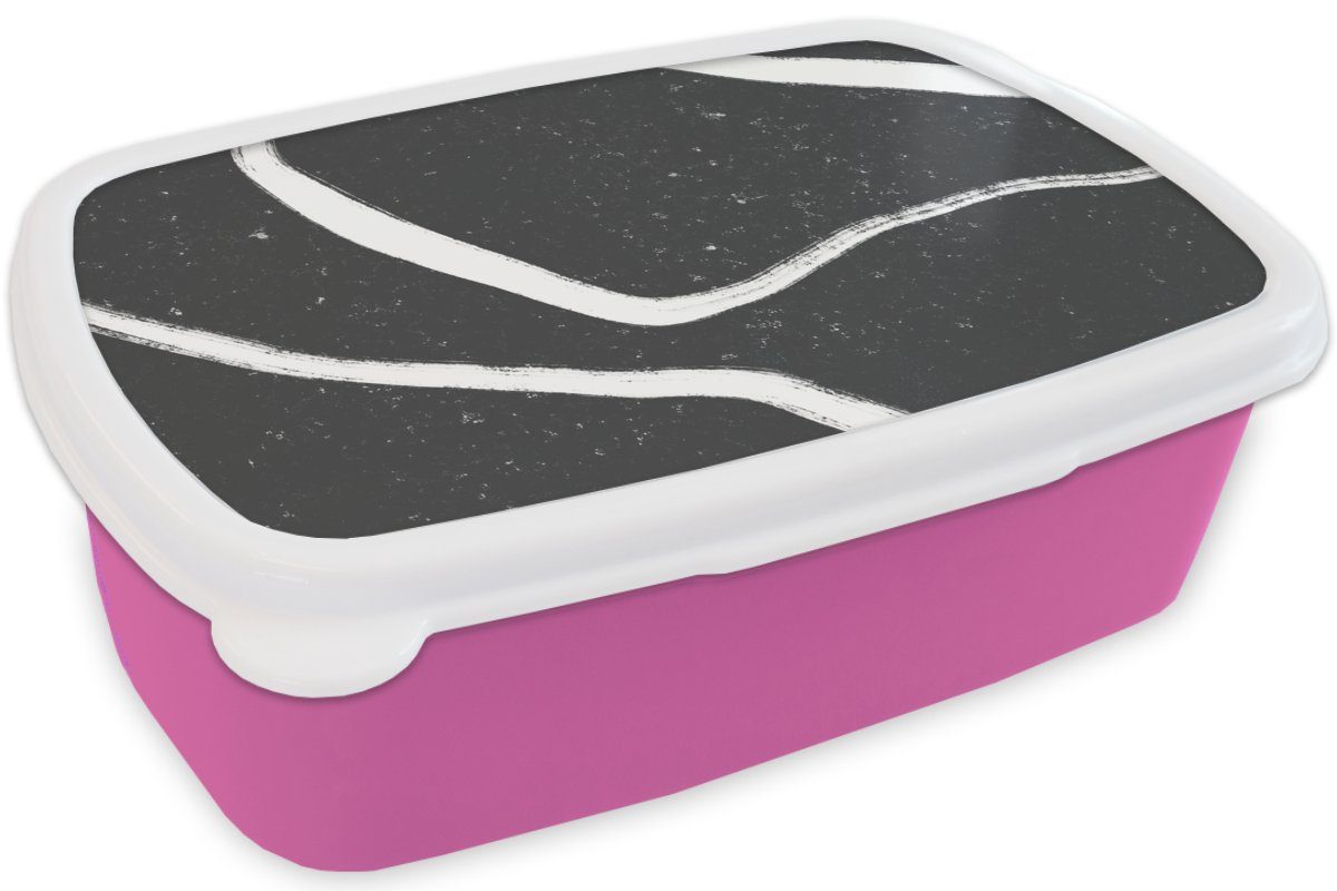 Lunchbox (2-tlg), Minimalismus für - Brotdose MuchoWow Linie Kunststoff Erwachsene, Snackbox, rosa - Kunststoff, Kinder, Brotbox Gestaltung, Mädchen,