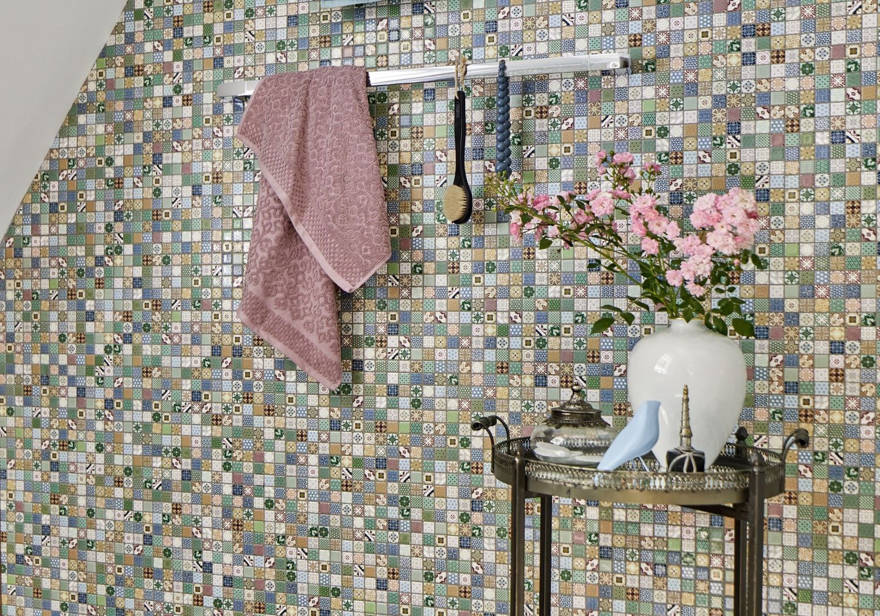 Mosani Mosaikfliesen Quadratisches Keramikmosaik Mosaikfliesen bunt matt / 10 Matten | Fliesen