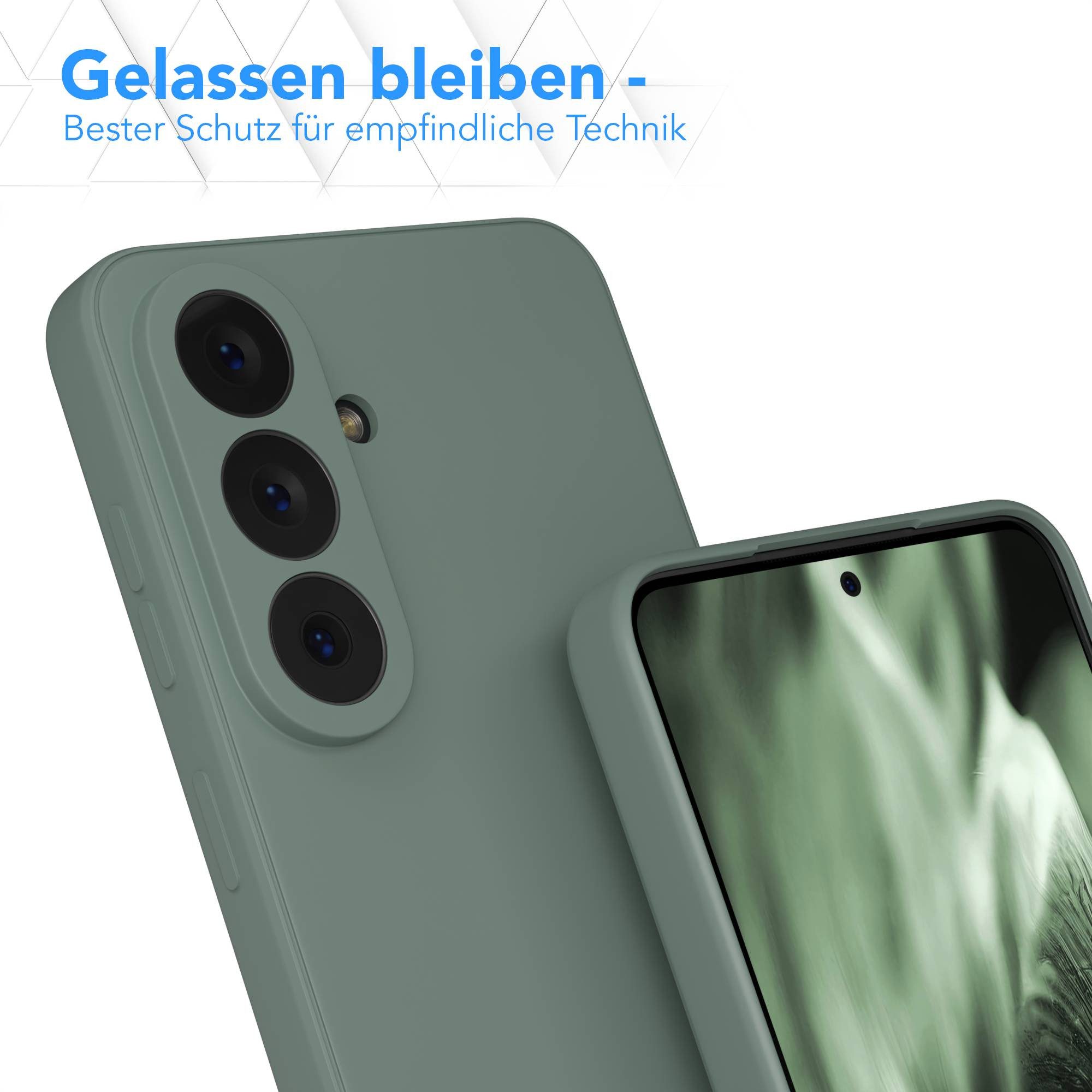 EAZY CASE Handyhülle TPU Hülle für Samsung Galaxy S26 6,3 Zoll, Schutzhülle mit Kameraschutz stoßfest telefonhülle Matt Dunkelgrün – Bild 4 von 5