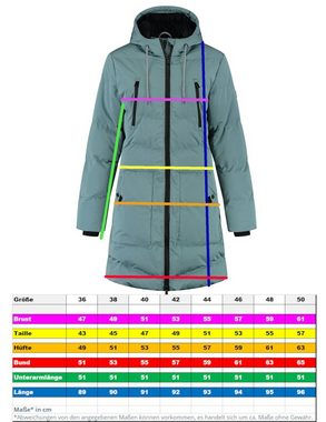 Kjelvik Wintermantel Elles Padded Schmal geschnittener Steppmantel mit Kapuze, 2-Wege-Reißverschluss