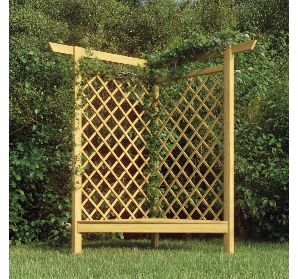 Thumbnail - furnicato Rosenbogen Eckpergola mit Bank 166x81x174 cm Kiefernholz Imprägniert, 1 St.