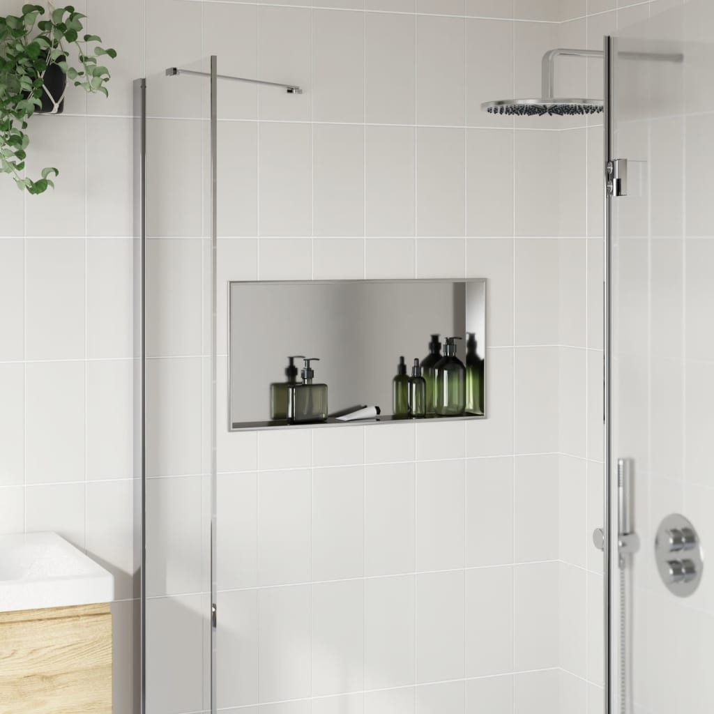 vidaXL Duschwand Duschnische Silbern Gebürstet 62x32x9 günstig online kaufen