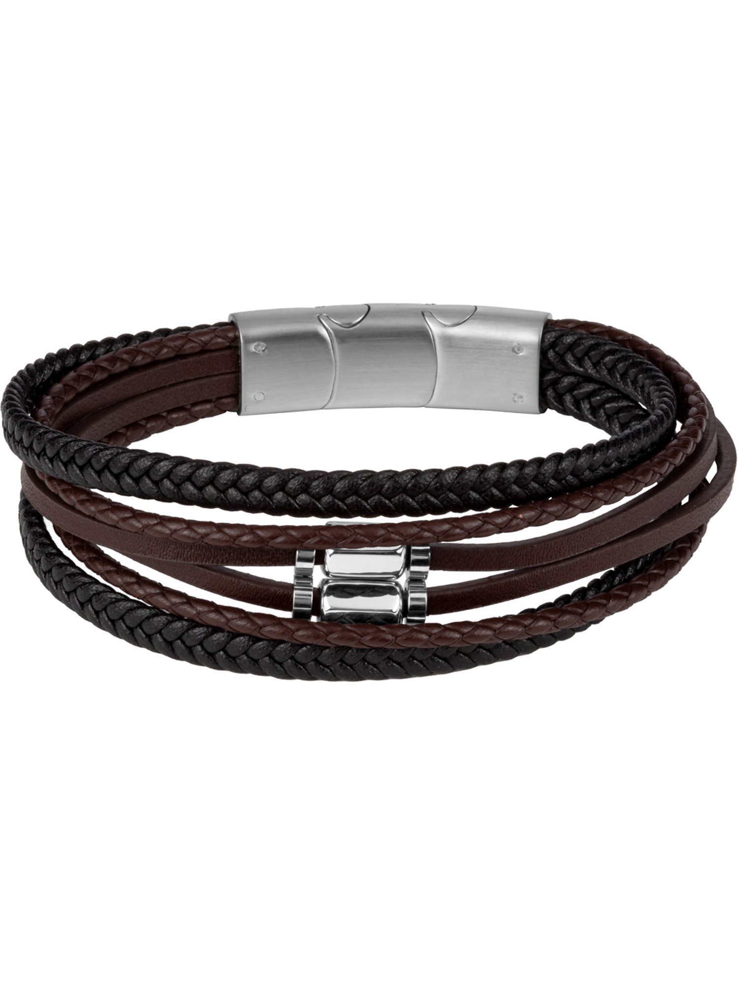 Jacques Lemans Armband Jacques Lemans Herren-Armband Leder, Edelstahl,  trendig, Material: Leder