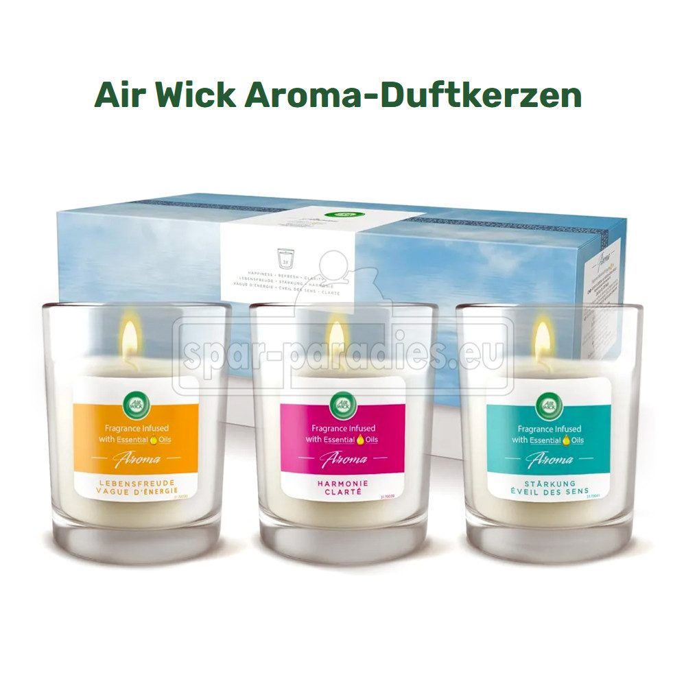 Air Wick Duftkerze Air Wick Aroma-Duftkerzen Set mit 3 Kerzen im Glas günstig online kaufen
