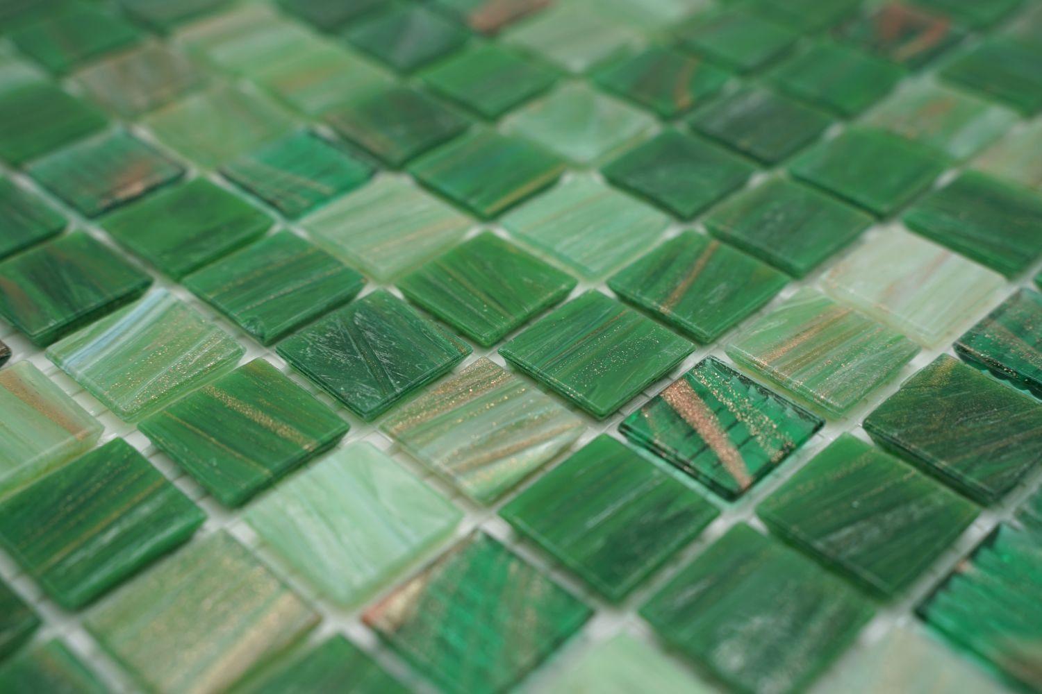 glänzend 10 Glasmosaik Bodenfliese Matten grün Mosani / Mosaikfliesen
