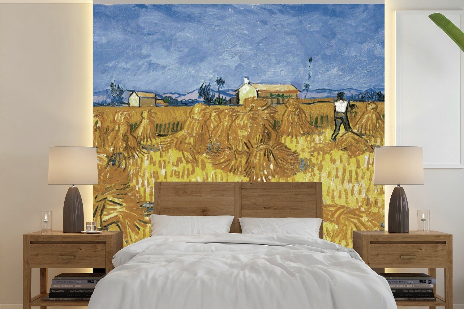 MuchoWow Fototapete Weinlese in der Provence - Vincent van Gogh, Matt, bedruckt, (4 St), Vliestapete für Wohnzimmer Schlafzimmer Küche, Fototapete