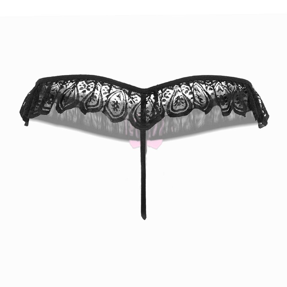 Lovolotti String-Ouvert Sexy Unterhose String Tanga Slip LO-L22 transparente String mit Perlen Panty Nachtwäsche Reizwäsche Sexy Unterwäsche Durchsichtig