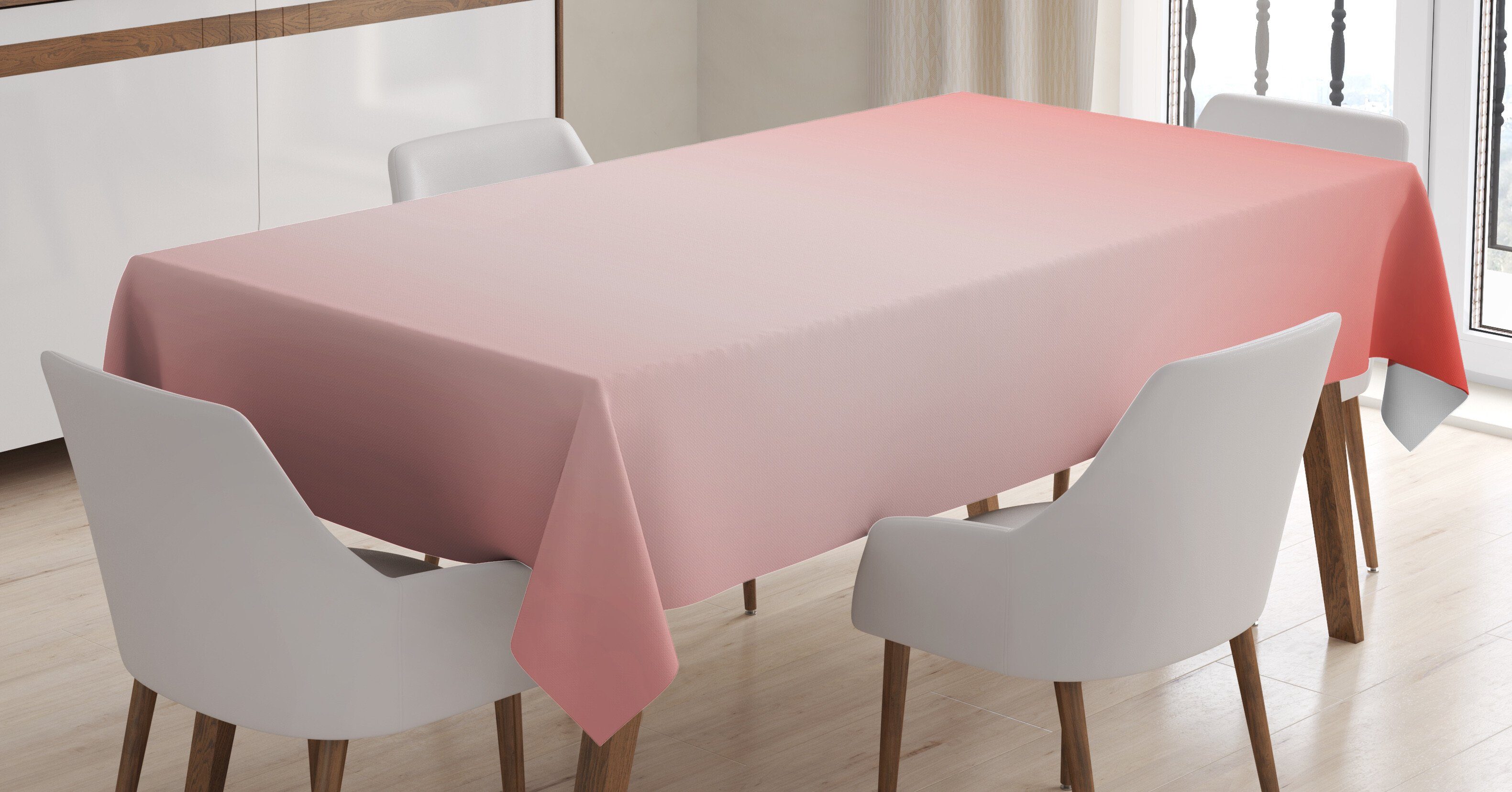 Pfirsich Bereich geeignet den Waschbar Abakuhaus Feminine Tischdecke Für Ombre Außen Farbfest Farben, Abstrakt Klare