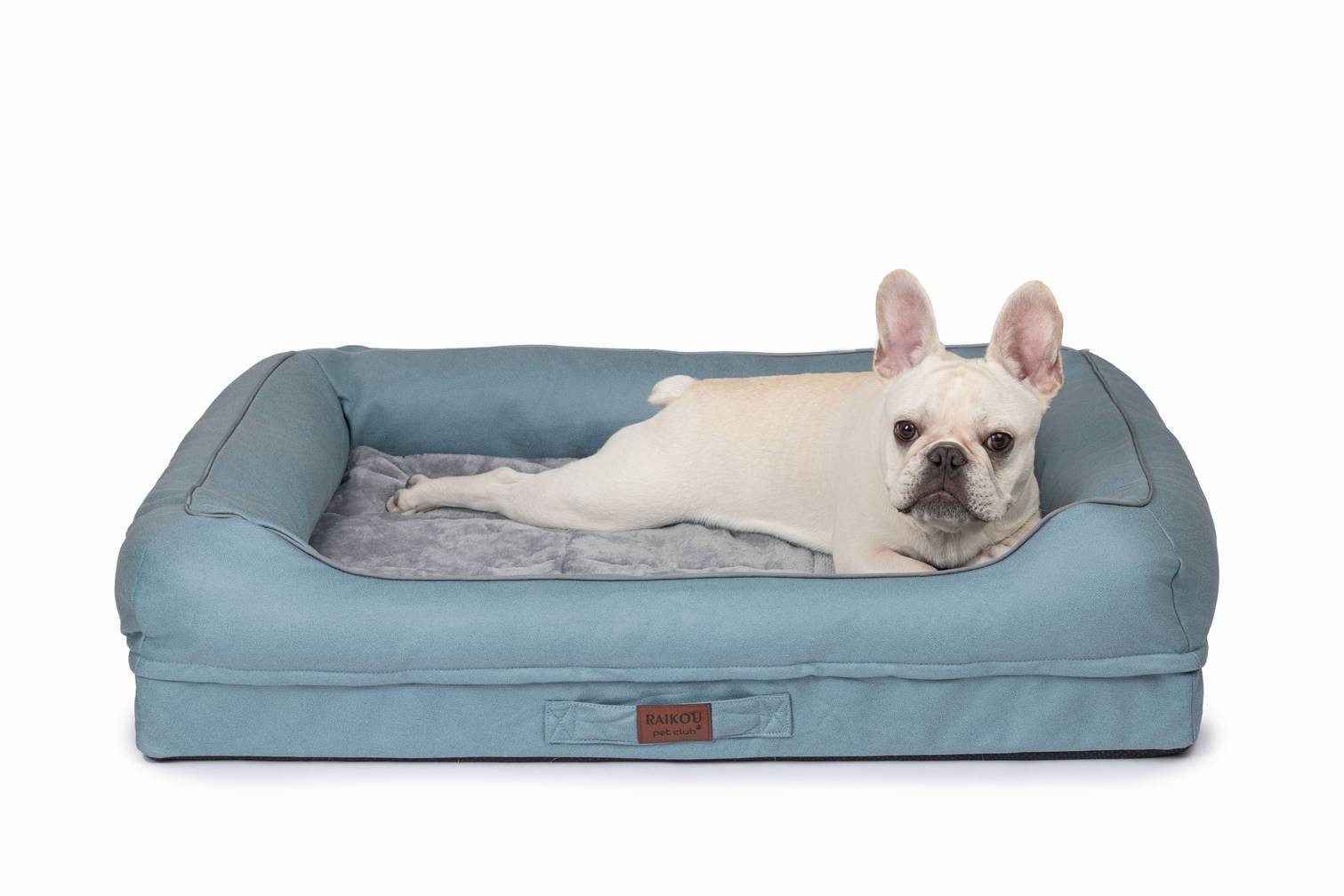RAIKOU Hundematte Hundebett mit Abnehmbarem Kissen, Schlafplatz Hundesofa Tierbedarf, 100% Polyester, gepolstertes waschbares, mit Hundekissen
