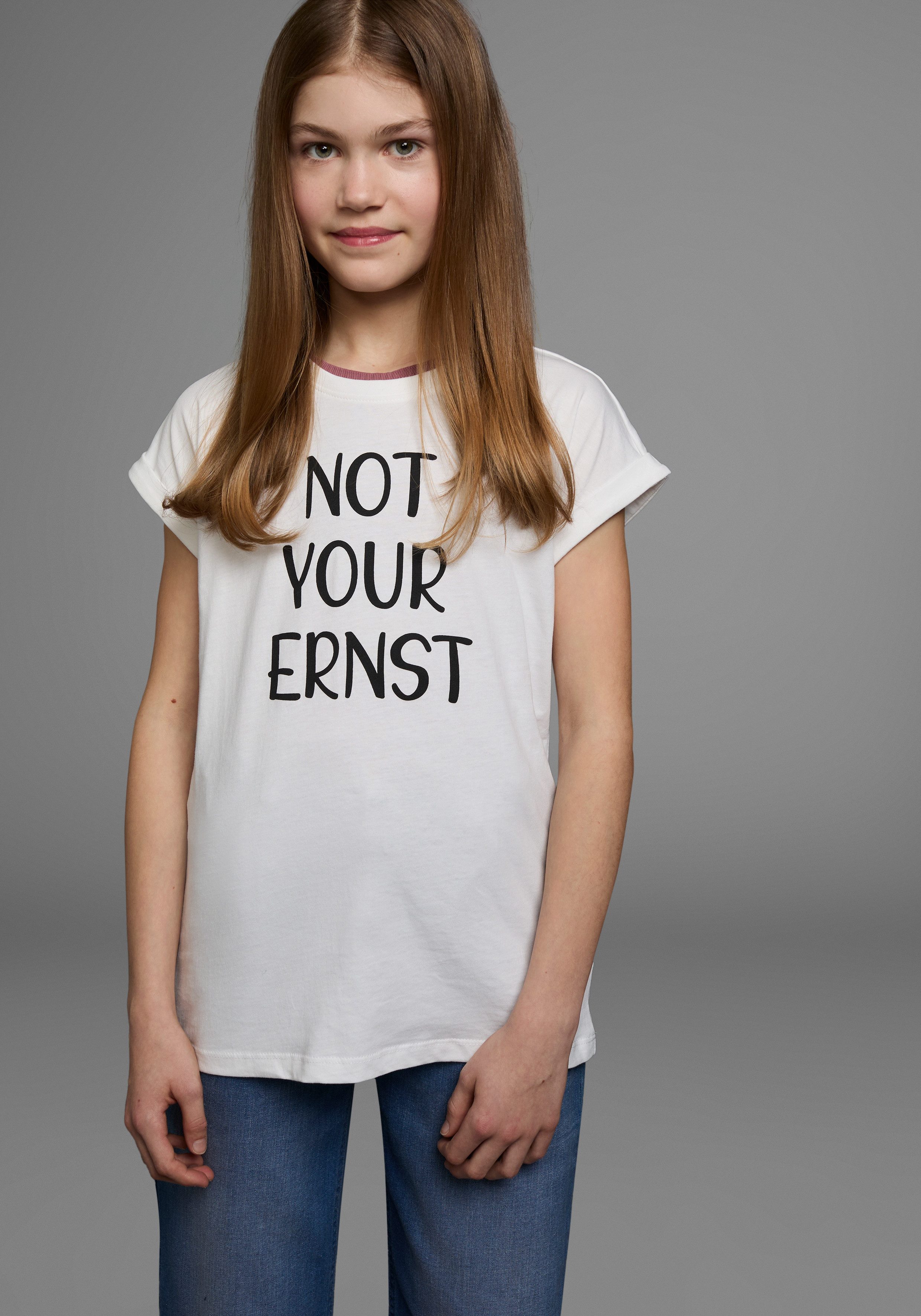 KIDSWORLD T-Shirt NOT YOUR ERNST Kurzarm, bedruckt, Rundhalsausschnitt, aus Baumwolle