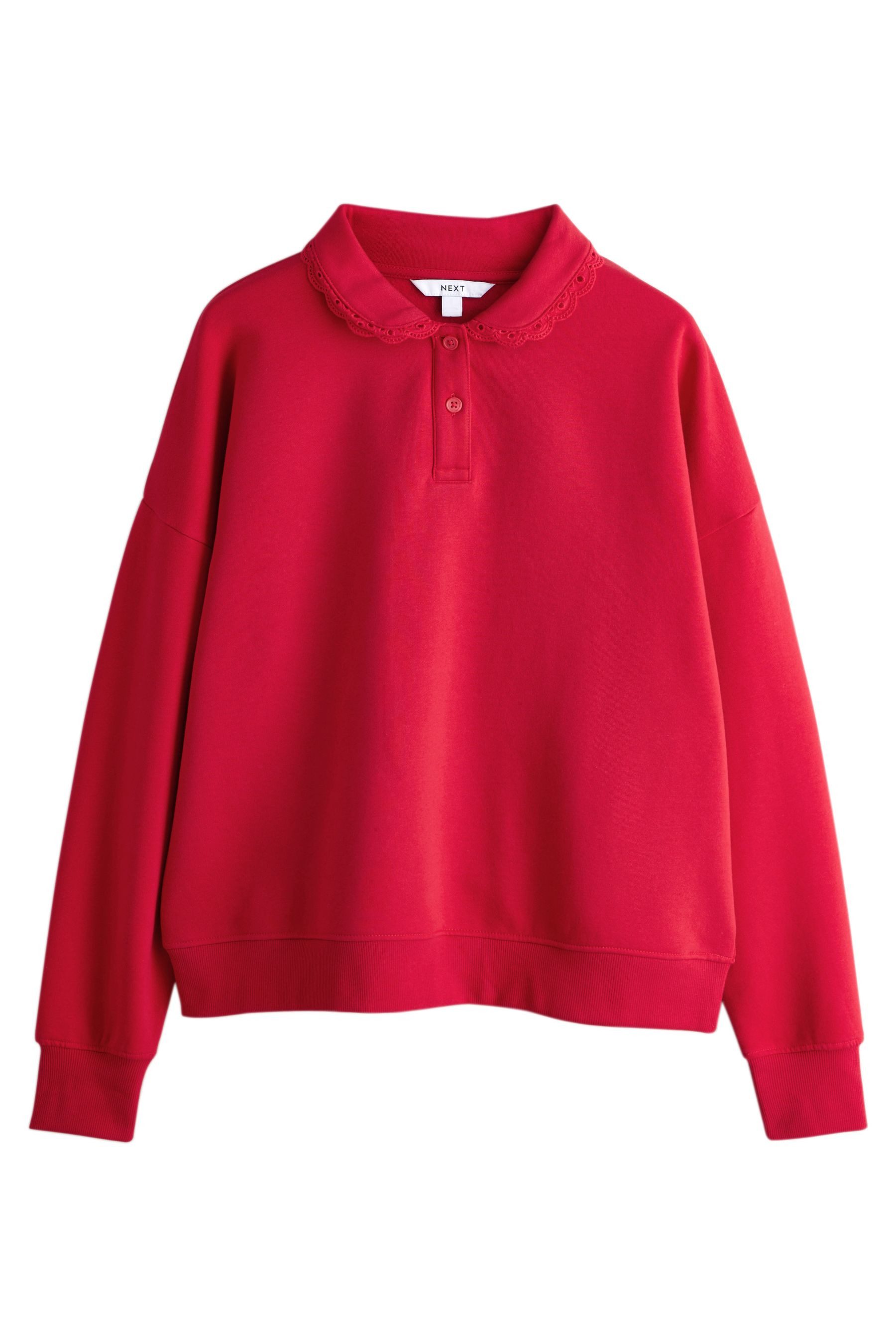 Next Sweater Langärmeliges Sweatshirt mit Rüschenkragen (1-tlg)