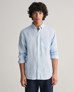 Gant Kurzarmshirt REG LINEN HOUNDSTOOTH SHIRT