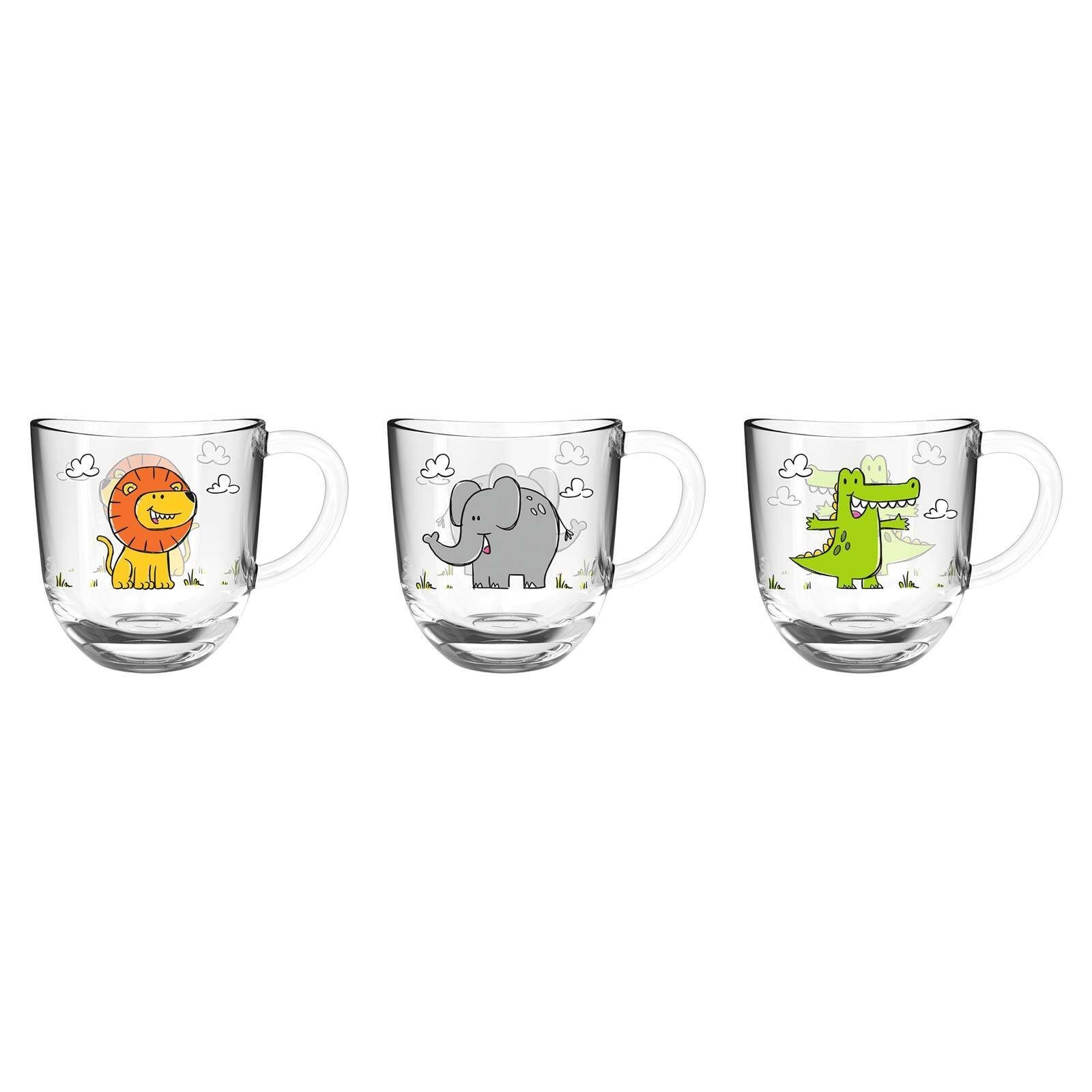 LEONARDO Kinderbecher Bambini Kindertassen 280 ml 3er Set, Glas