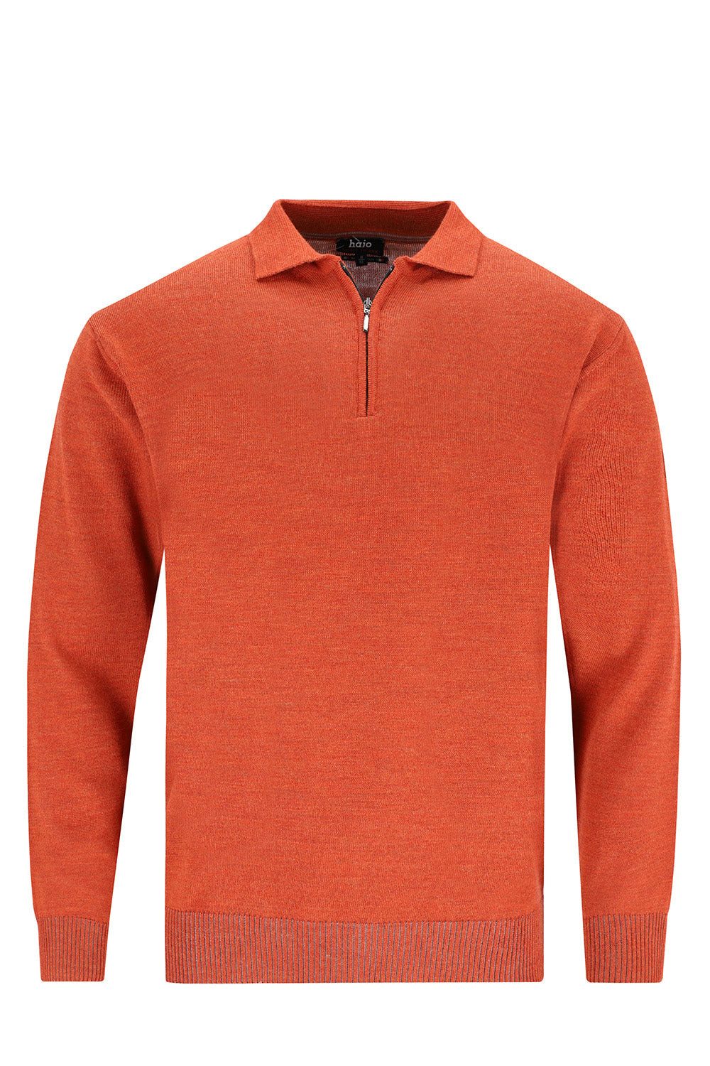 Langarm-Poloshirt kratzfreier Pullover mit Polokragen