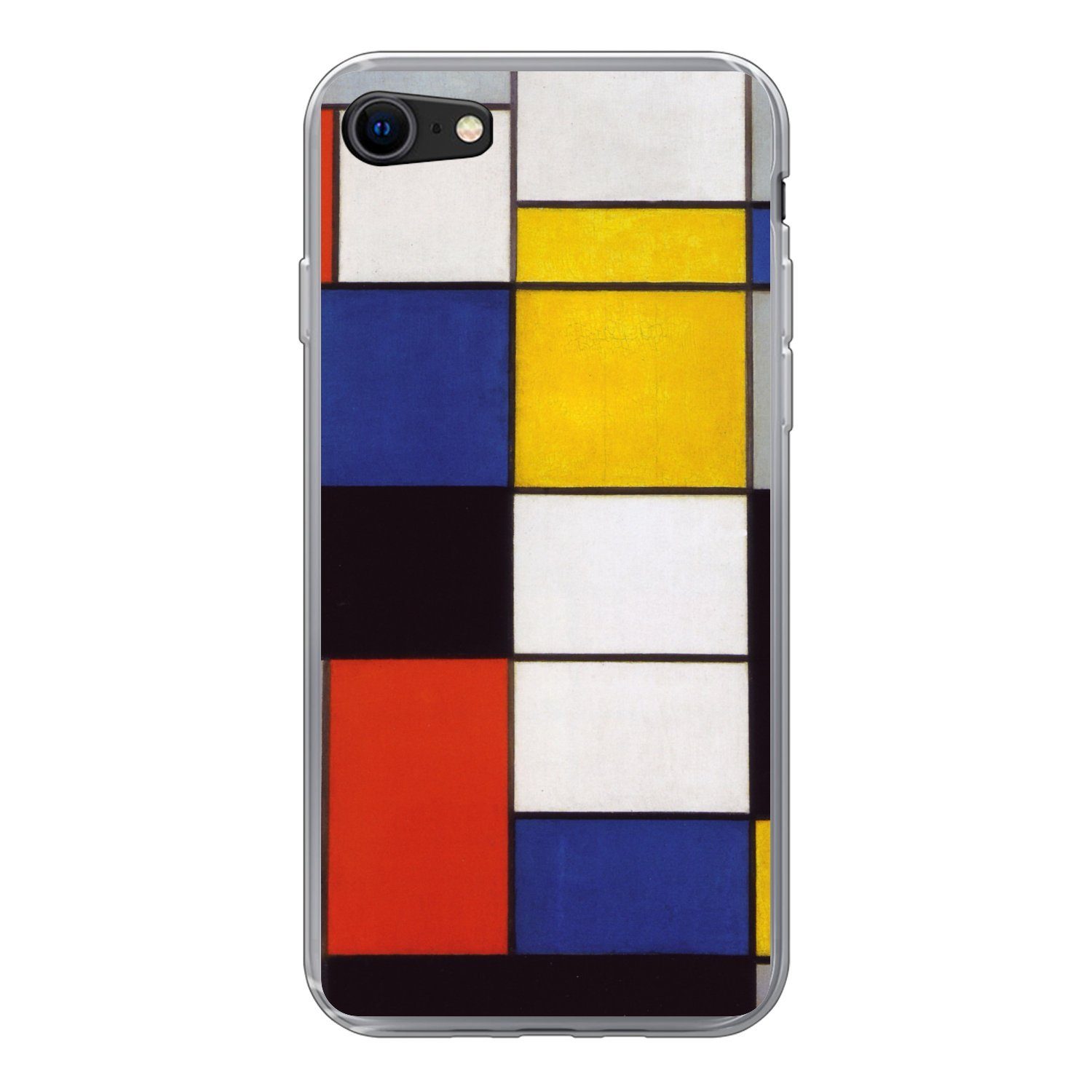 MuchoWow Handyhülle für Apple iPhone 8 Komposition A - Piet Mondrian, Smartphone-Bumper, Print, Handy Schutzhülle Dünn