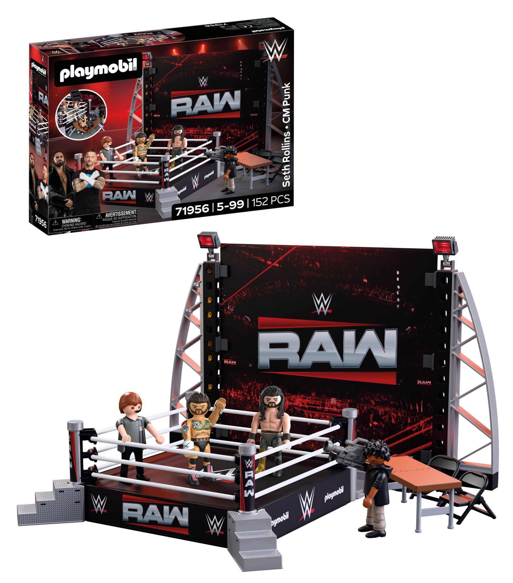 Playmobil® WWE RAW Ring Collectors Set (71956), WWE Konstruktions-Spielset, Made in Europe